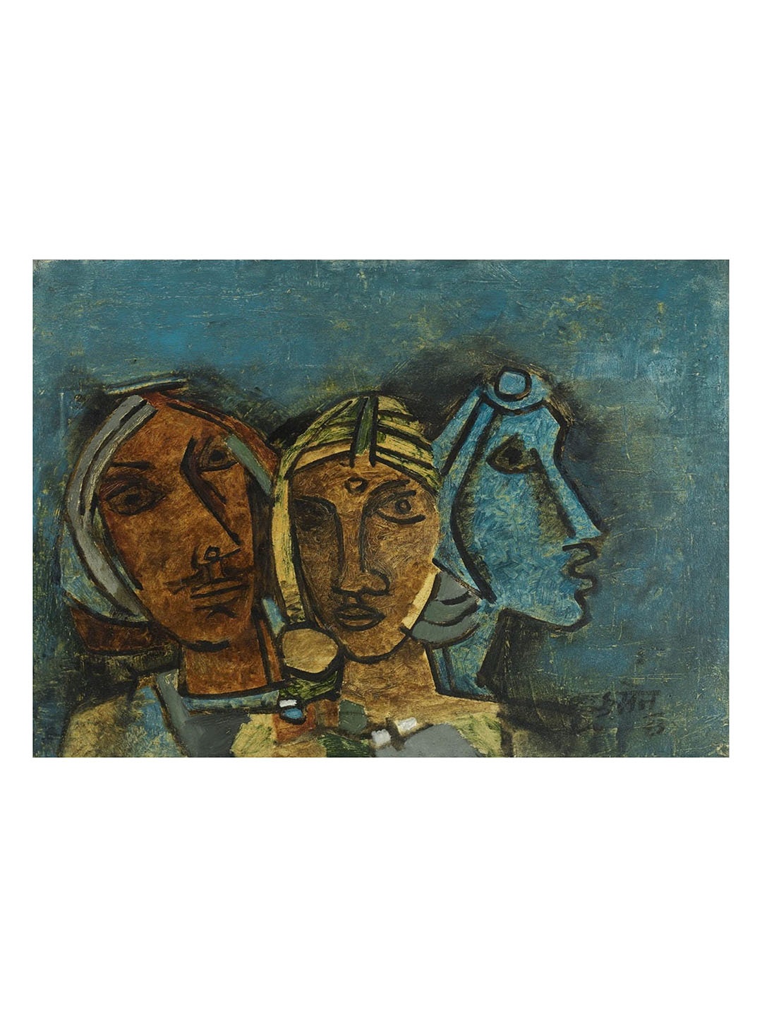 

Adventures India Blue & Beige Wooden Painting Wall Art