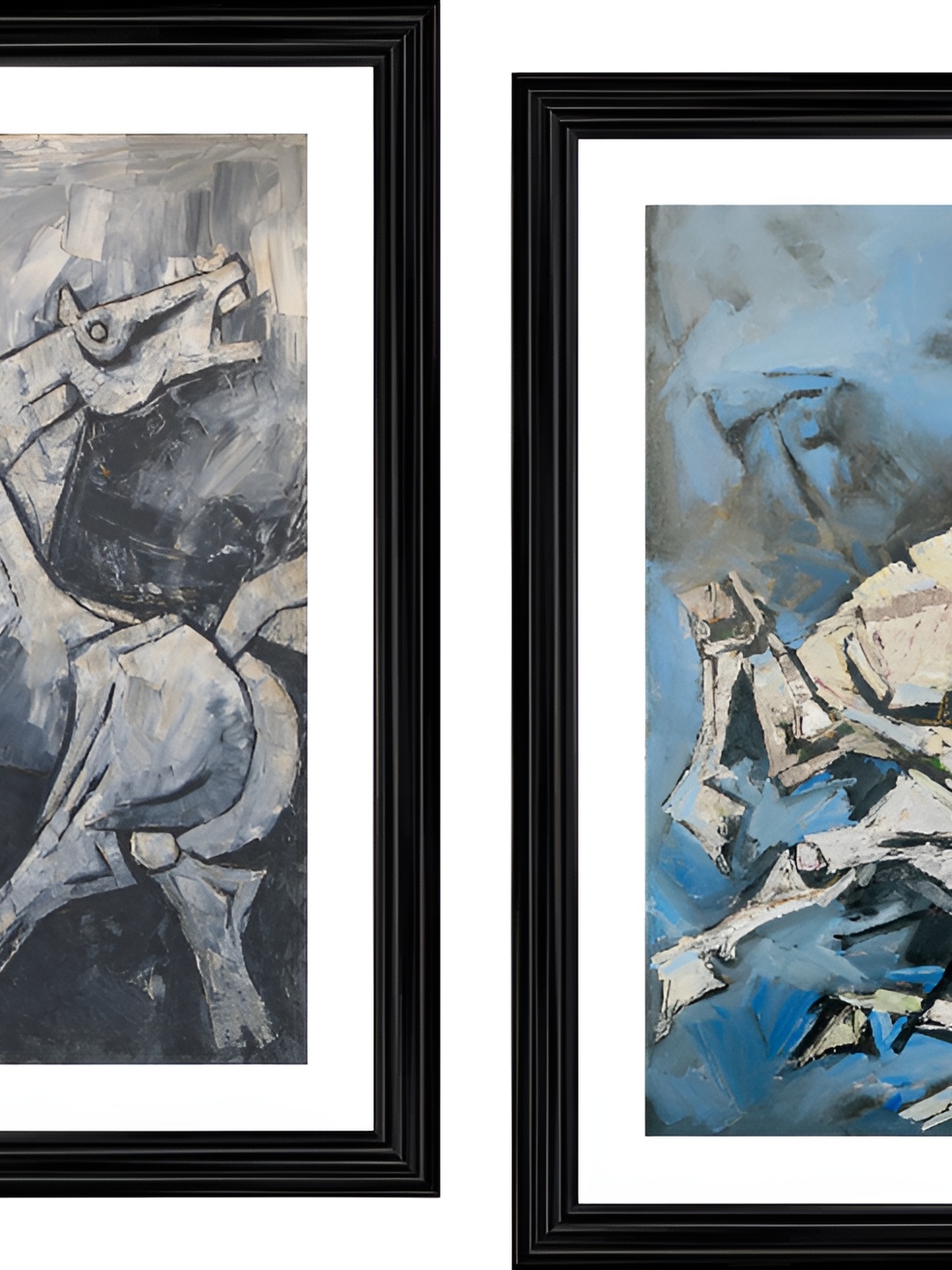 

Adventures India White & Grey 2 Pieces Wooden Painting Wall Art