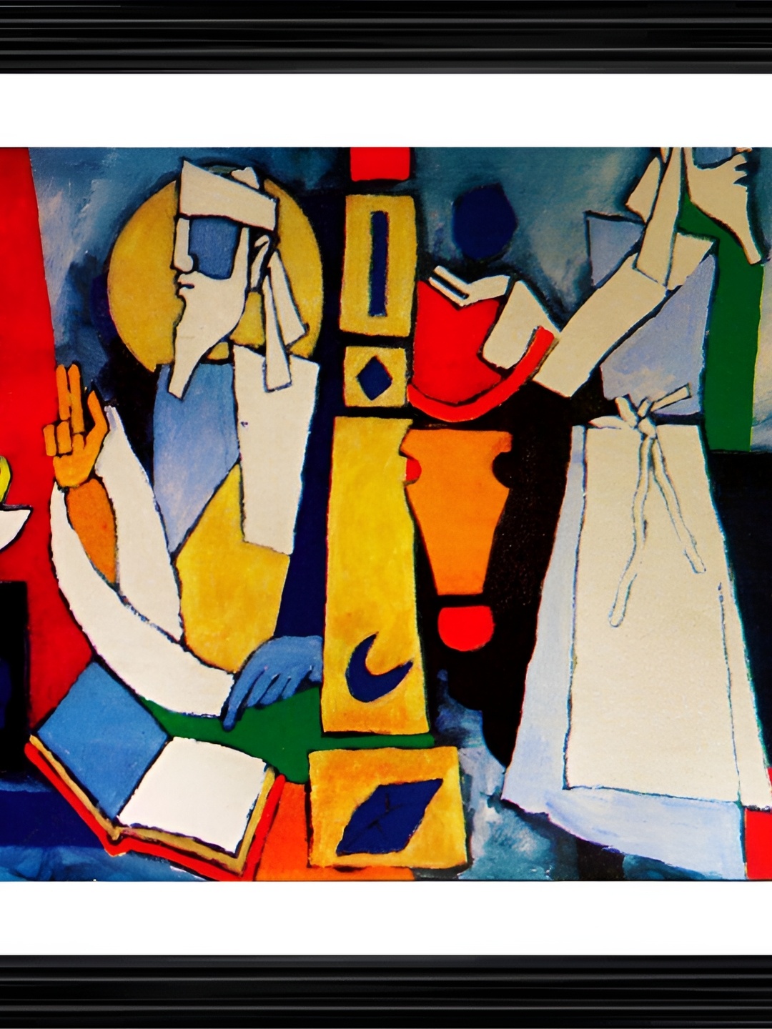 

Adventures India White & Blue Wooden Painting Wall Art