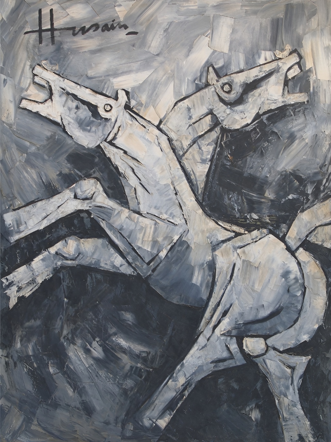 

Adventures India Grey & White Wooden Painting Wall Art, Multi