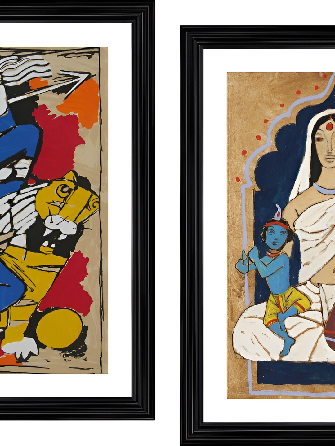 

Adventures India Beige & Blue 2 Piece Wood Other Wall Paintings