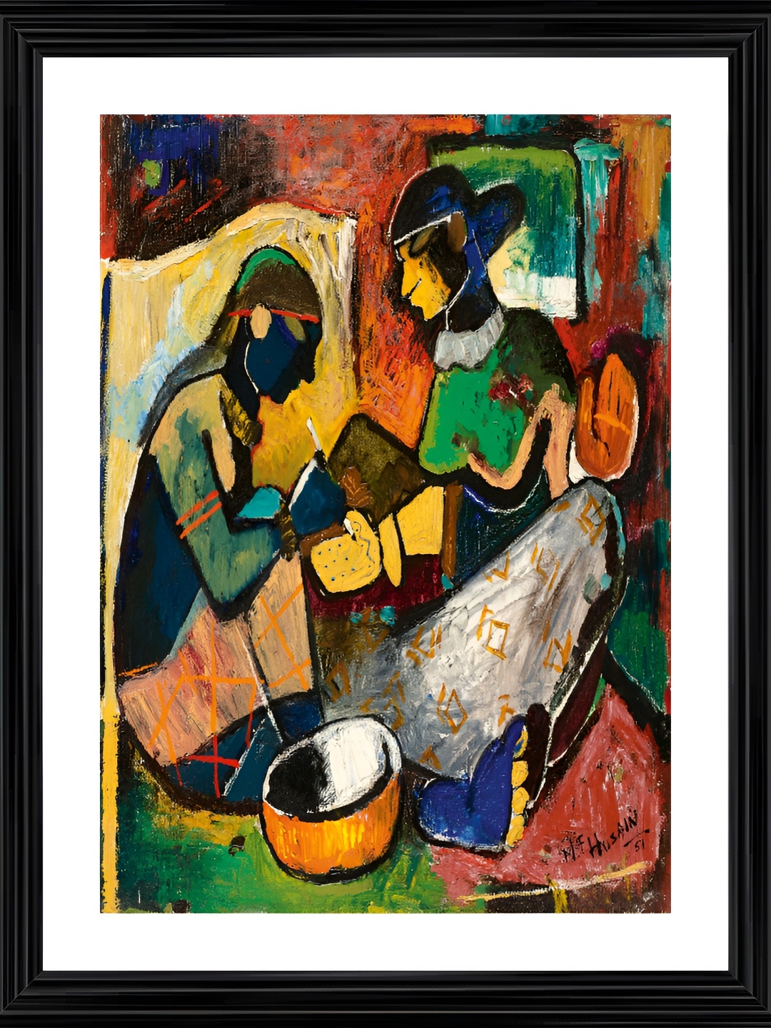 

Adventures India Red & Green Wooden Painting Wall Art