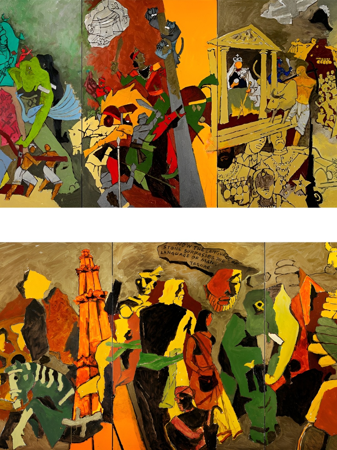 

Adventures India Green & Red 2 Pieces 3 Dynasties & Tribhang Wooden Wall Arts