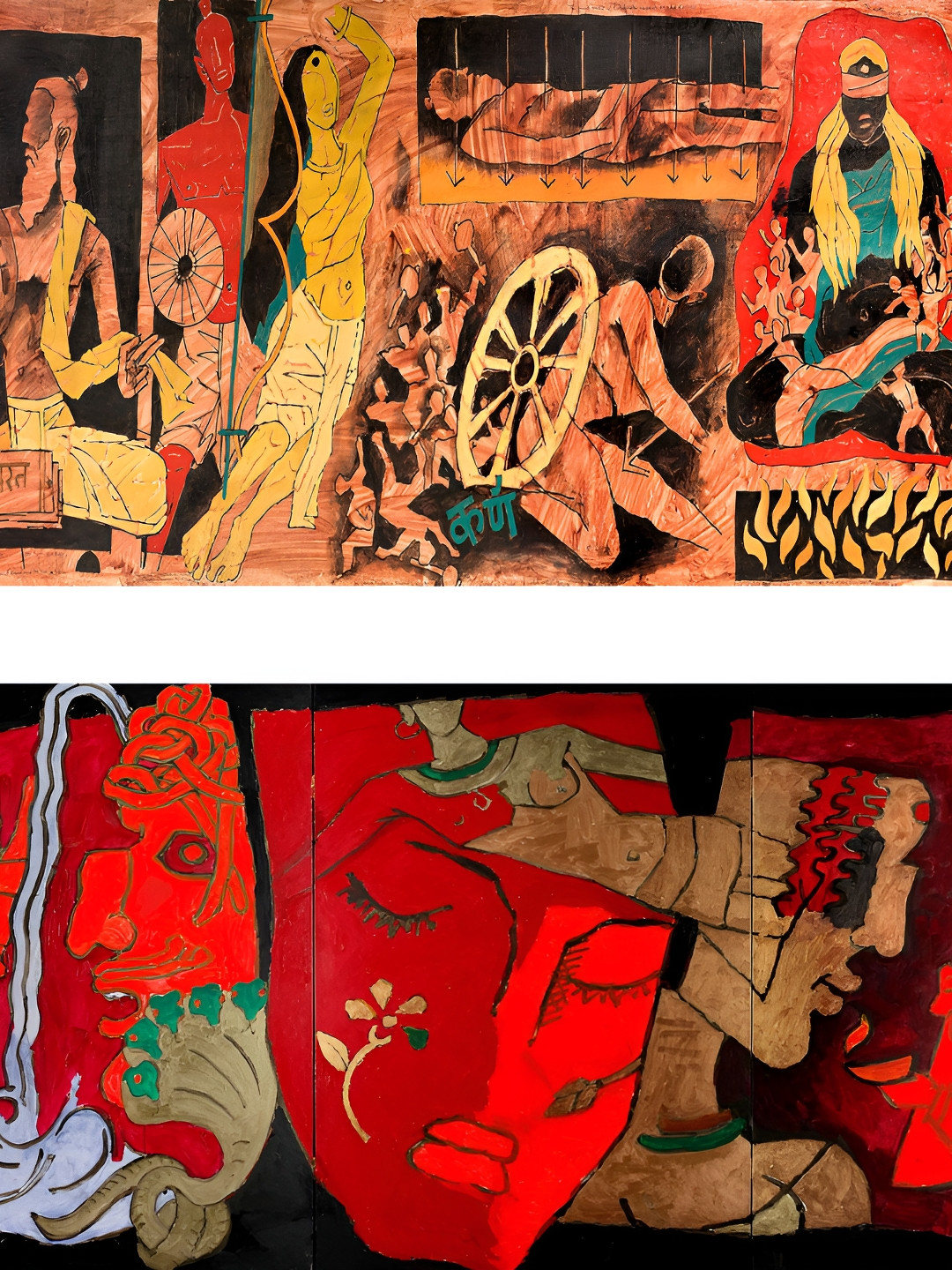 

Adventures India Red & Orange 2 Piece Wooden Painting Wall Art