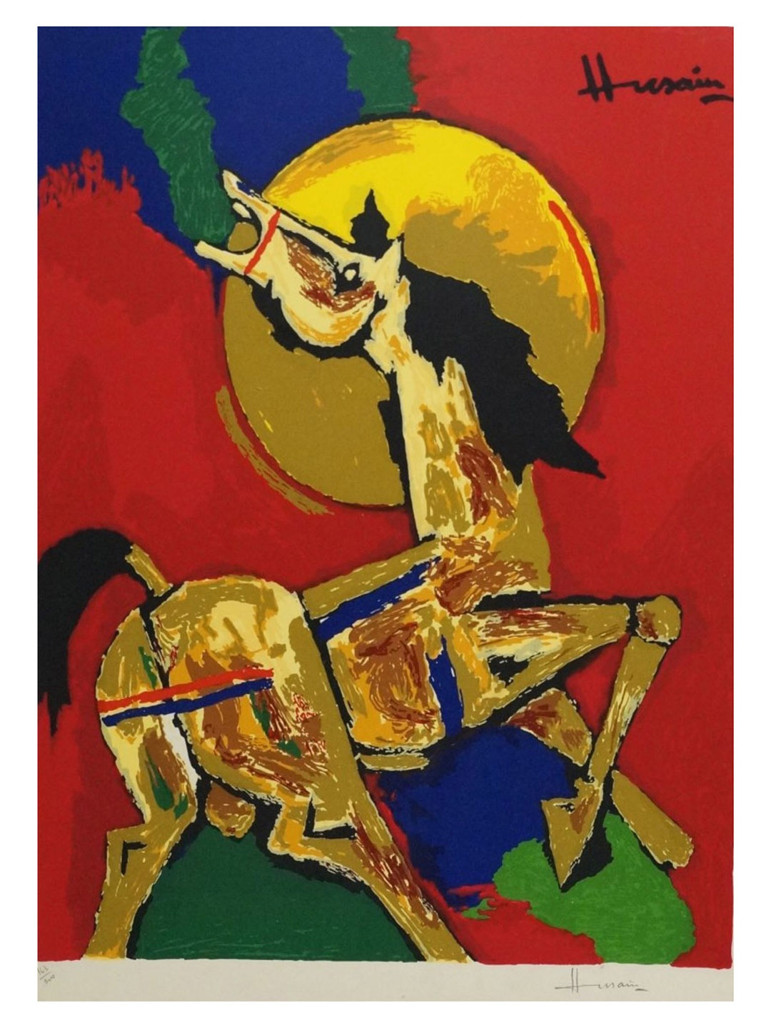 

Adventures India Red & Green Wooden Painting Wall Art