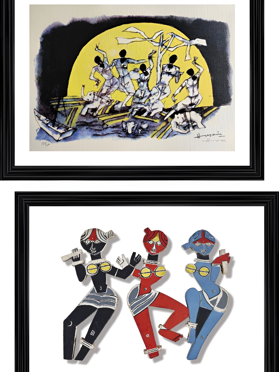 

Adventures India White & Yellow 2 Piece Wood Other Wall Paintings