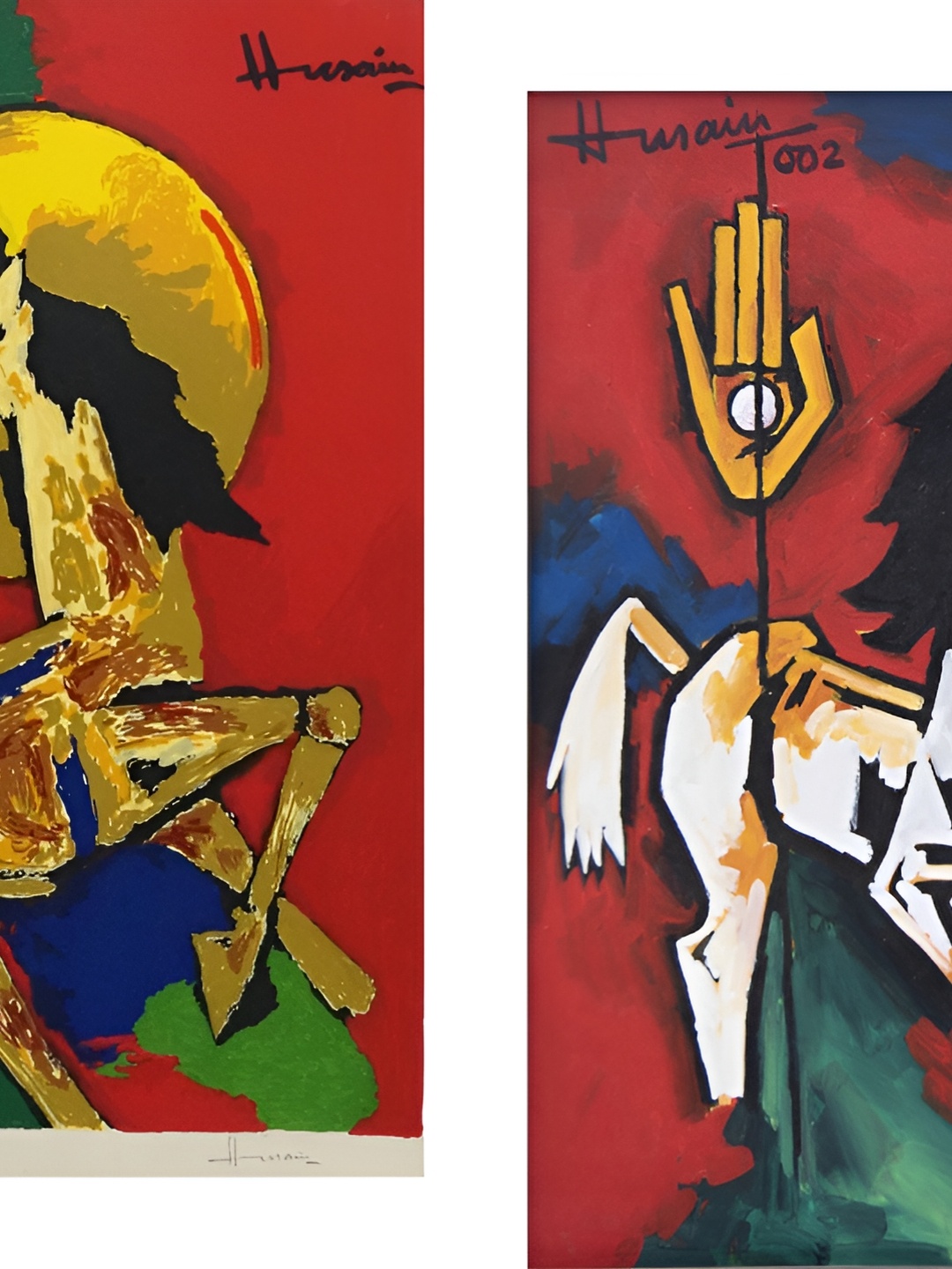 

Adventures India Red & Yellow 2 Pieces Wooden Painting Wall Art