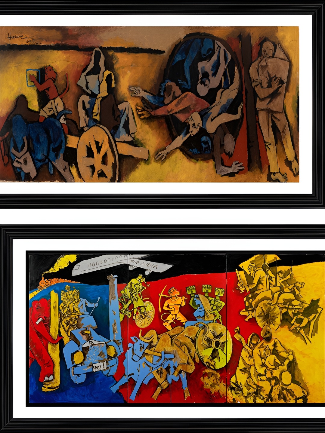 

Adventures India Orange & Blue 2 Piece Wood Other Wall Paintings