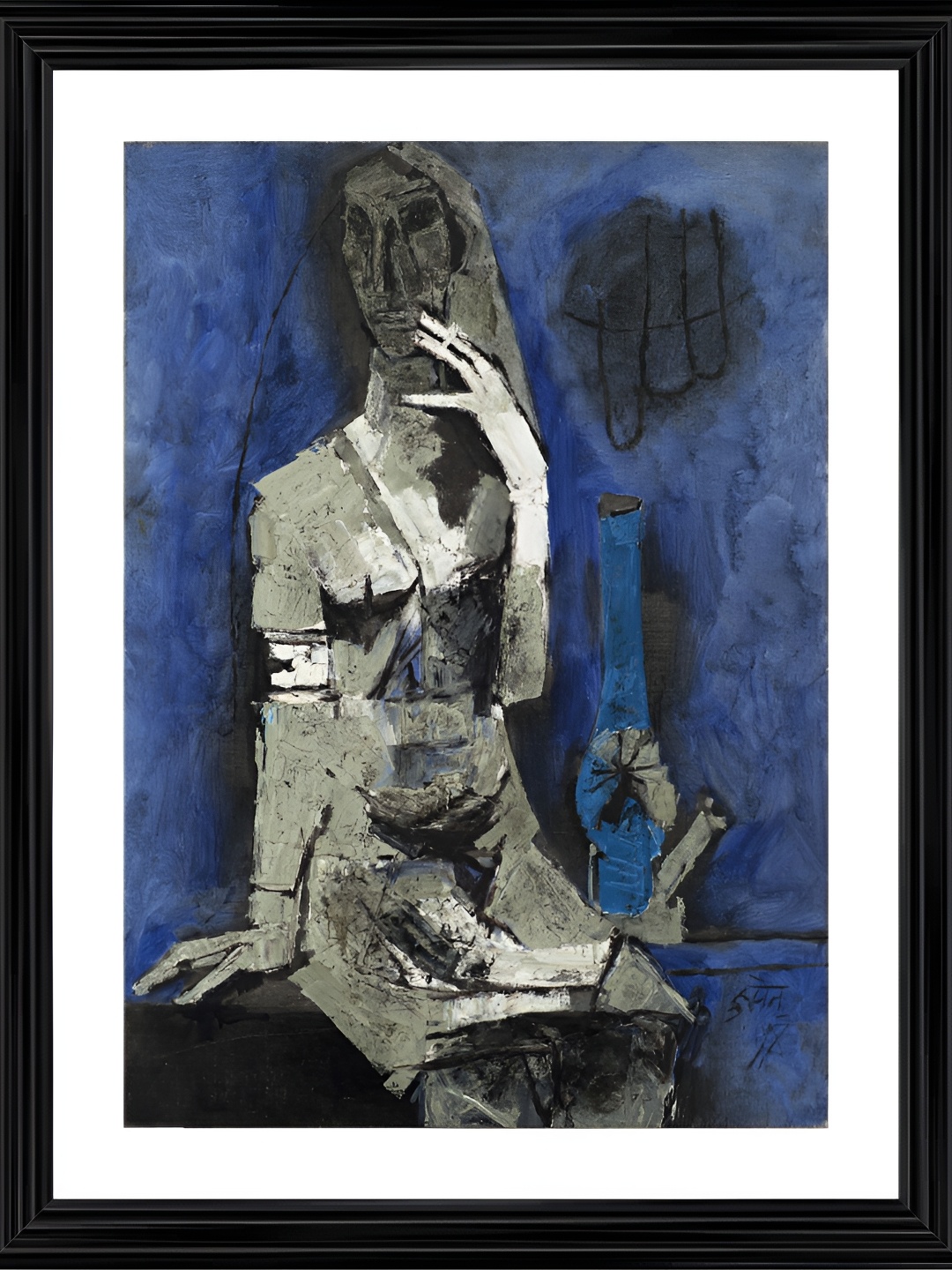 

Adventures India Blue & Grey Wooden Painting Wall Art