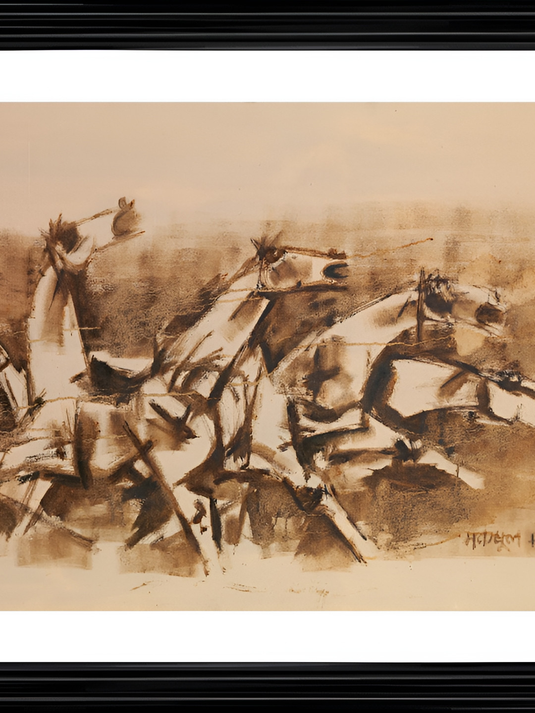 

Adventures India Beige Wooden Portrait Wall Painting