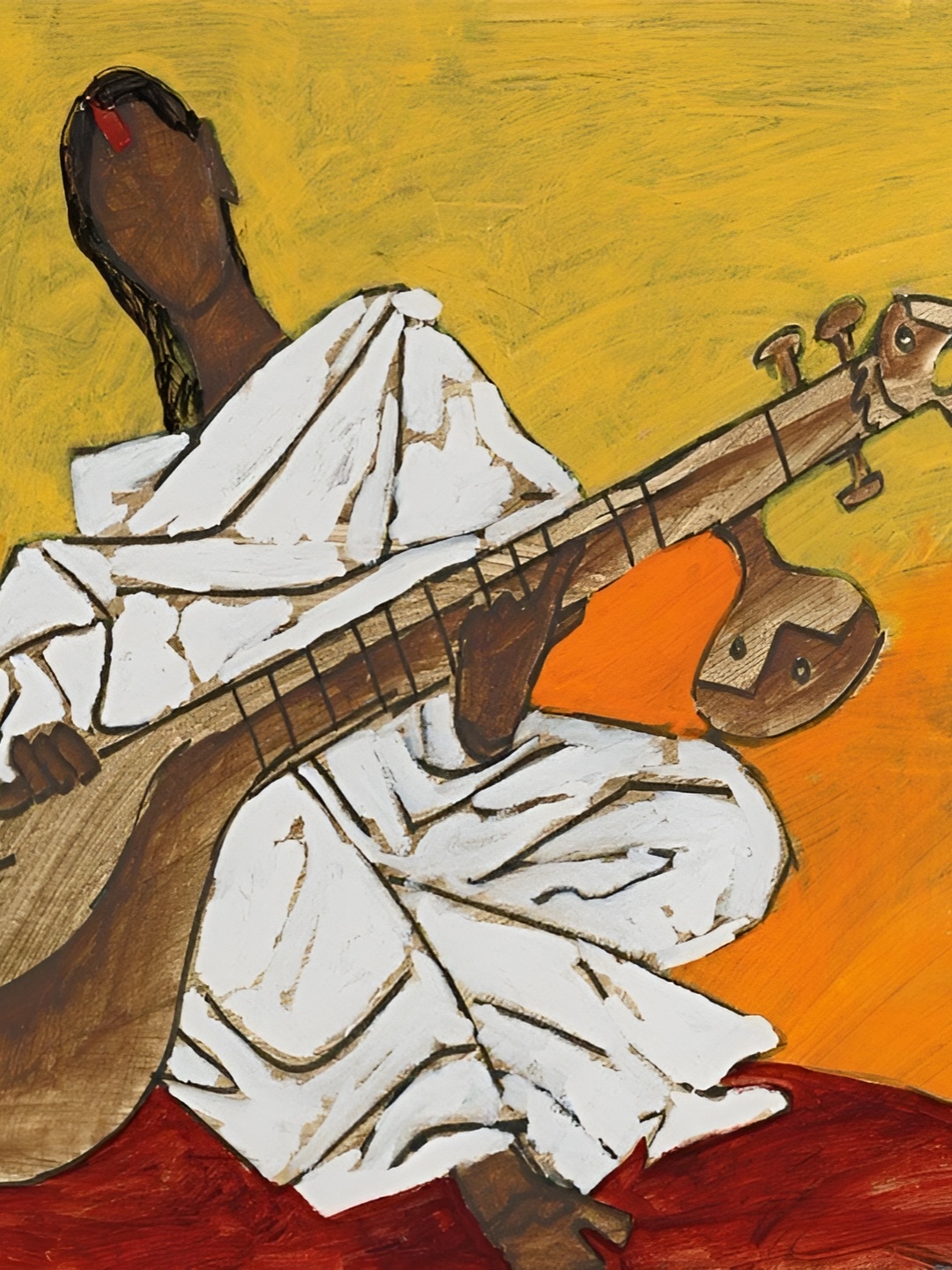 

Adventures India Yellow & White Wooden Painting Wall Art