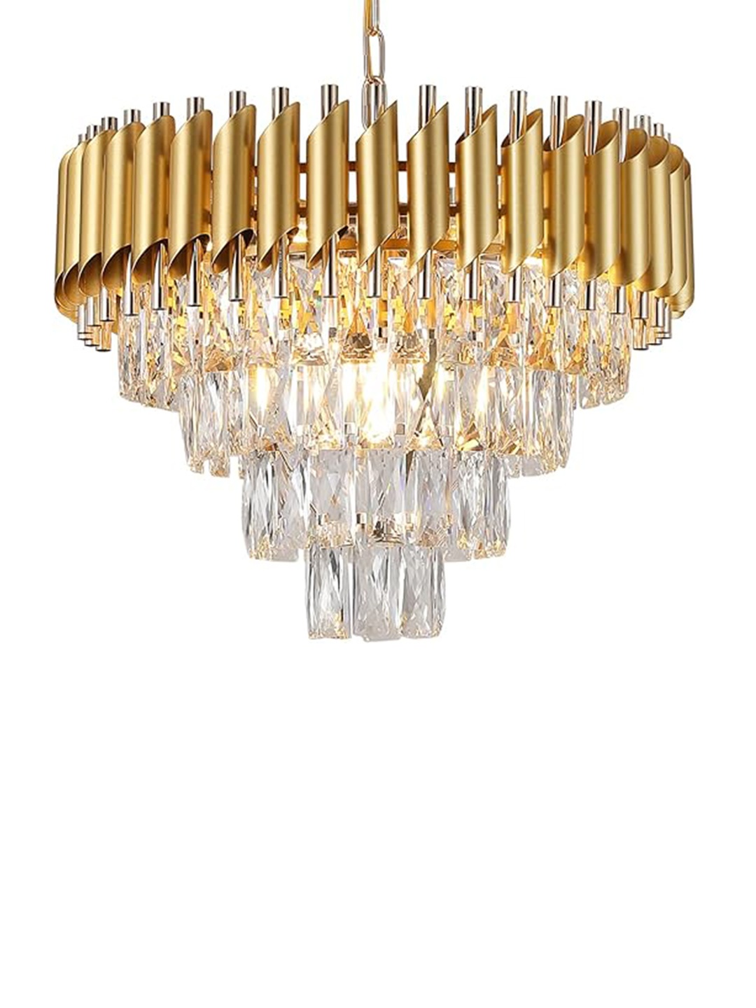 

ADWAIT Gold Toned & Transparent 4 Tier Ceiling Lamp