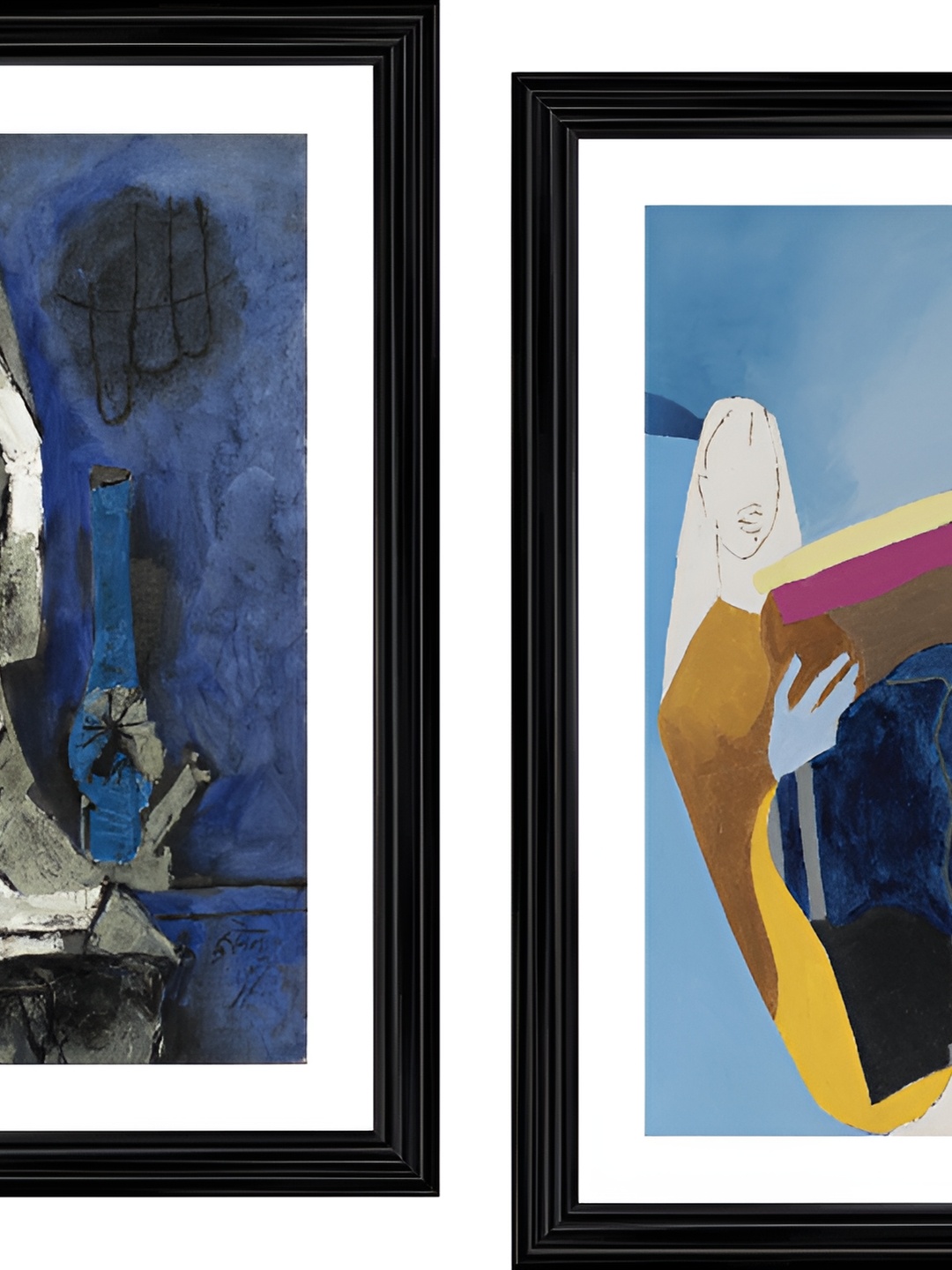 

Adventures India Blue & Grey 2 Pieces Wooden Wall Paintings