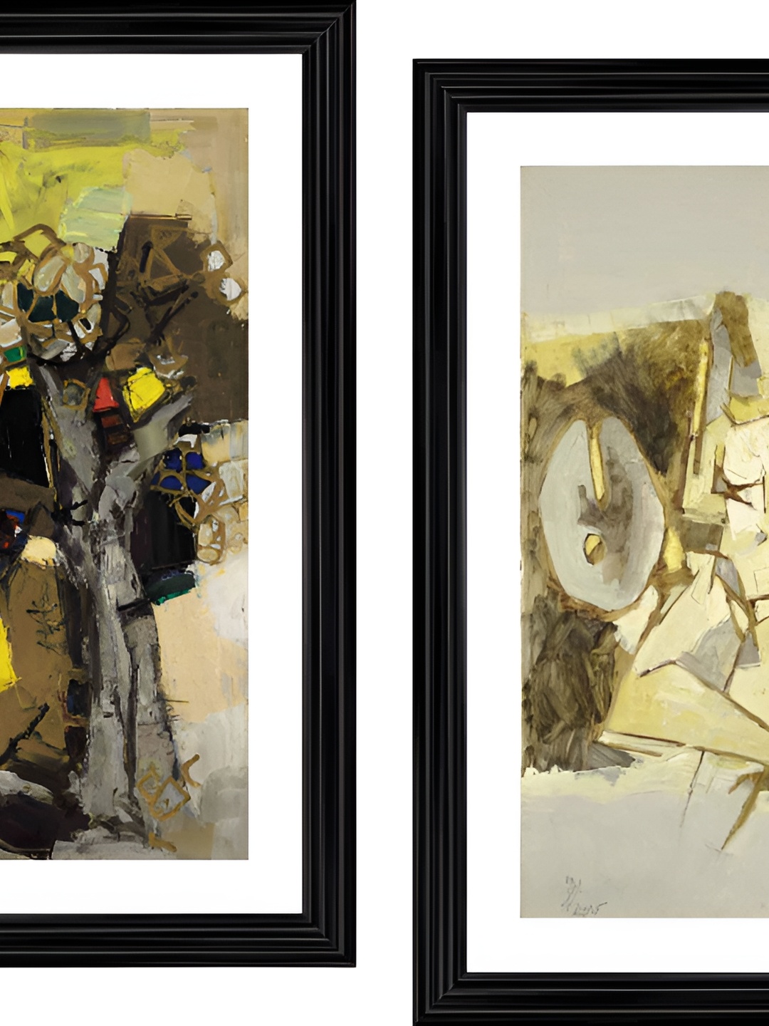 

Adventures India Black & Yellow 2 Pieces Wooden Wall Paintings