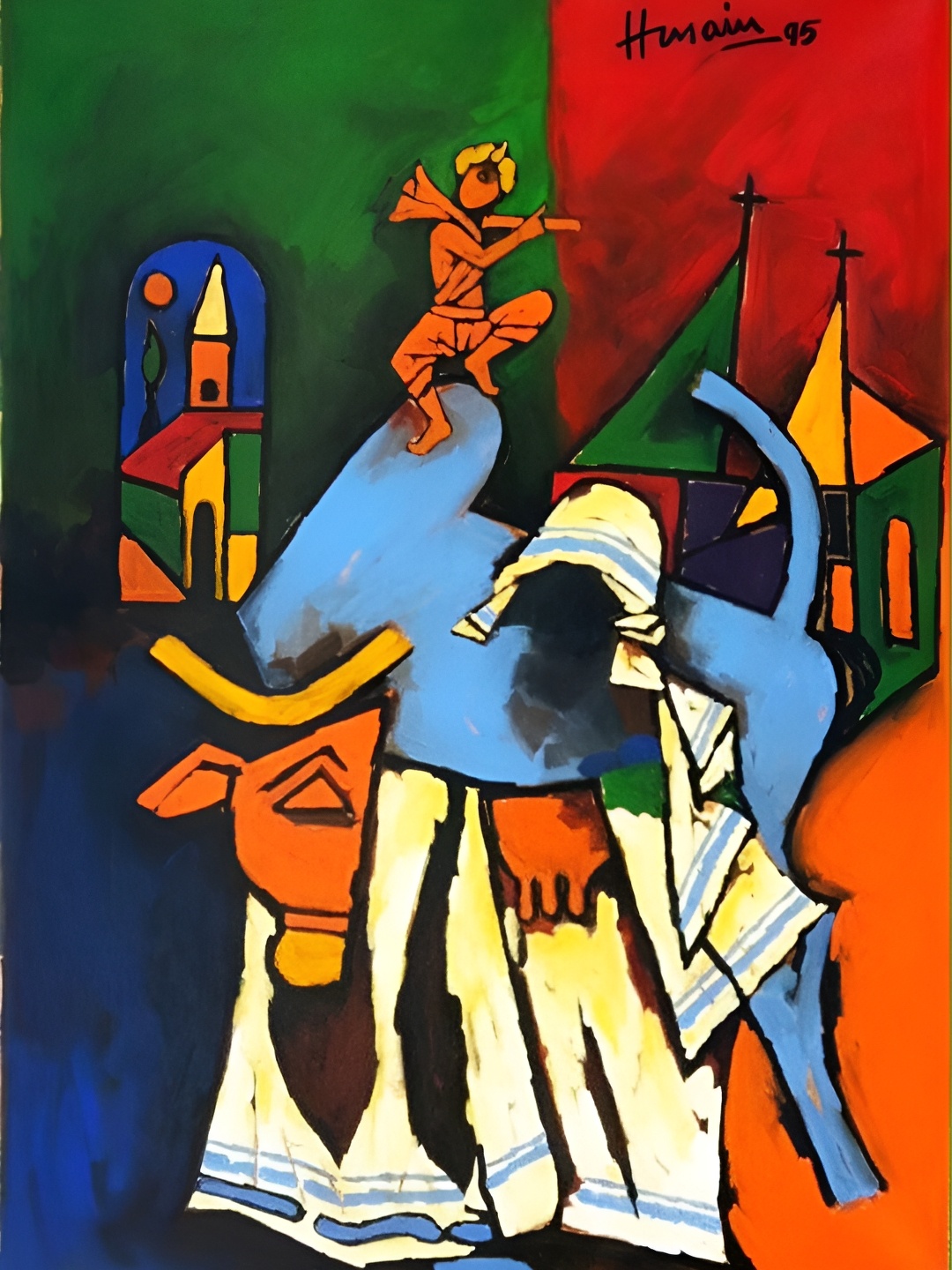 

Adventures India Green & Red Wooden Wall Art