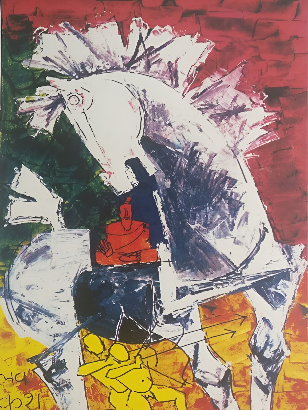 

Adventures India White & Yellow Wooden Painting Wall Art