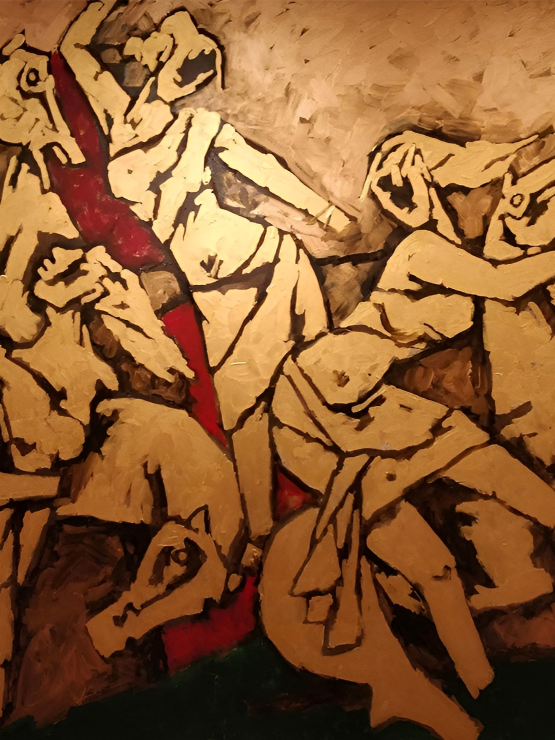 

Adventures India Gold-Toned & White Wooden Painting Wall Art