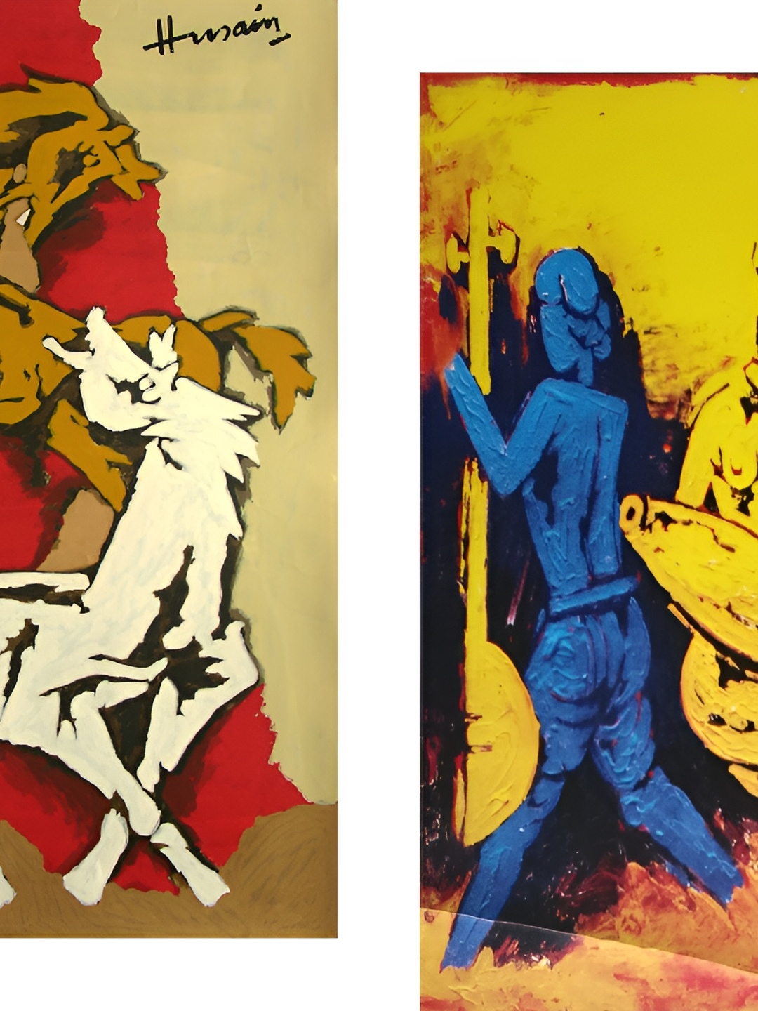 

Adventures India Red & Blue 2Pcs Wooden Other Wall Paintings
