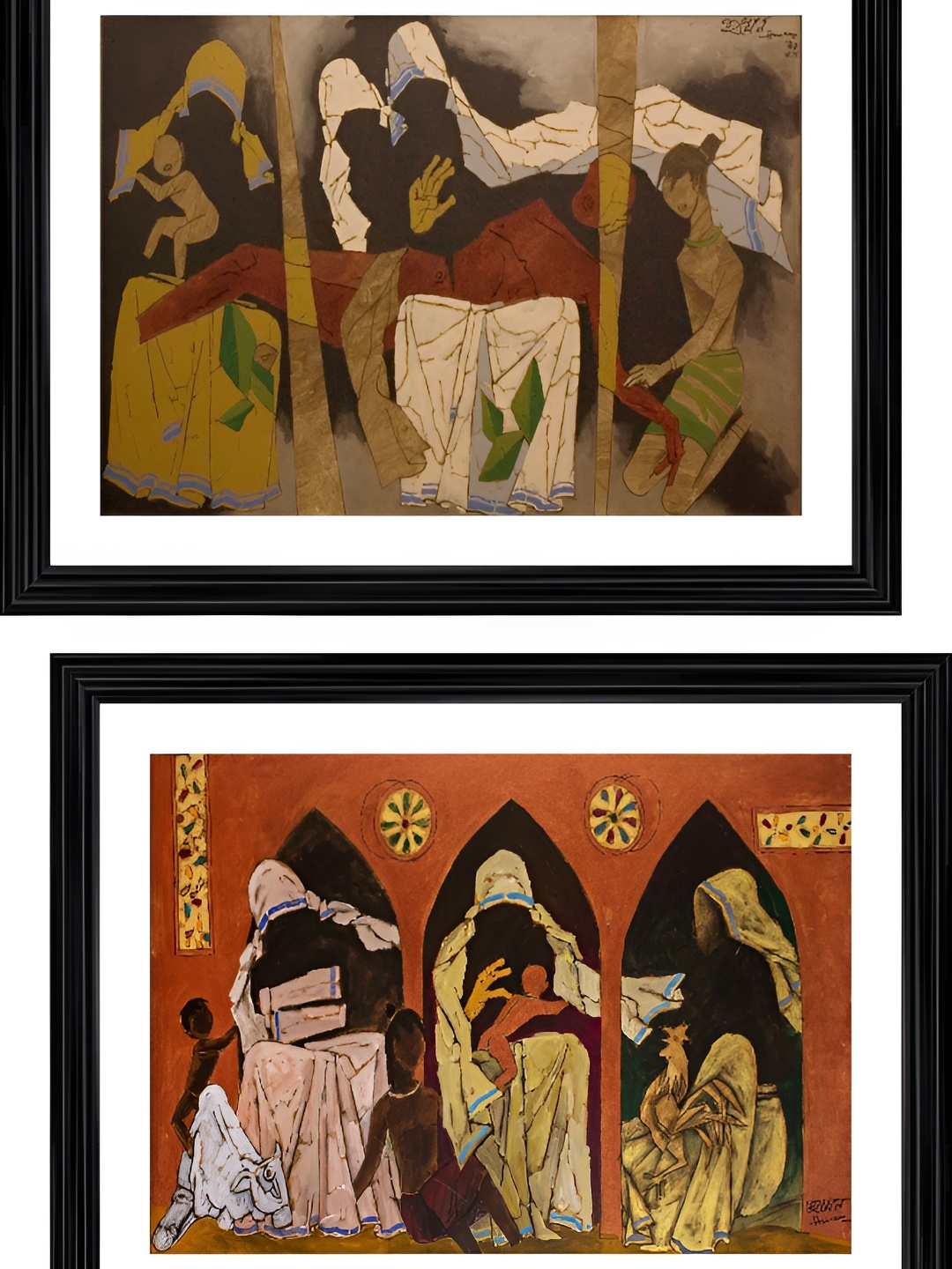 

Adventures India Maroon & Red 2 Pieces Wooden Painting Wall Arts