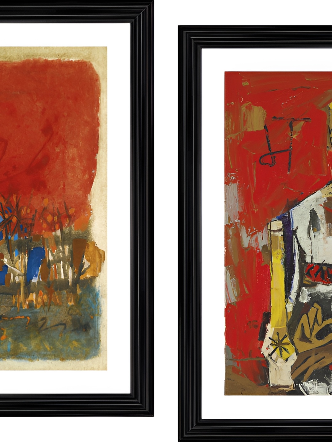 

Adventures India Red & Green 2 Pieces Wooden Wall Paintings