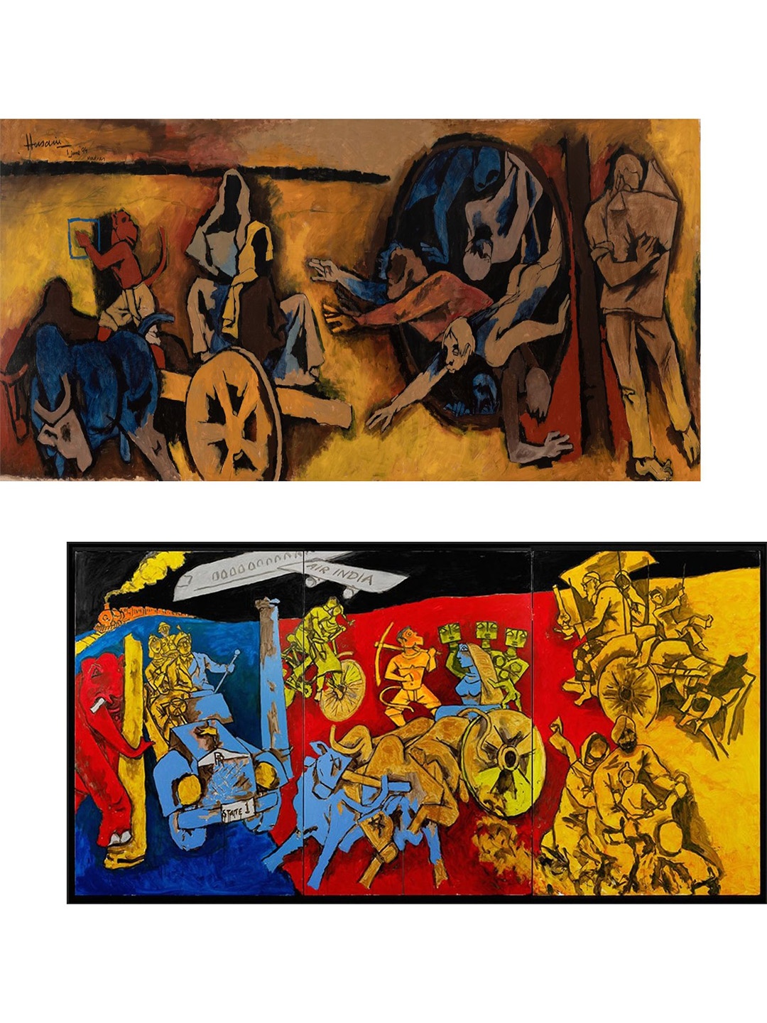 

Adventures India Red & Blue 2Pcs Wooden Other Wall Paintings