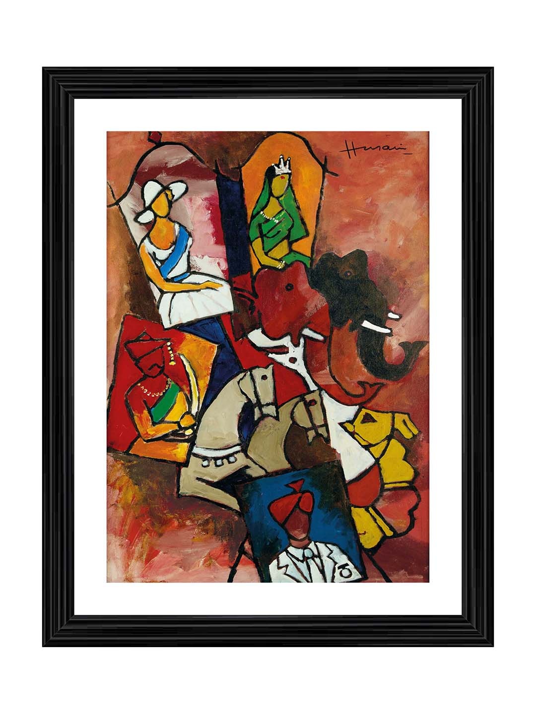 

Adventures India White & Brown Wooden Painting Wall Art