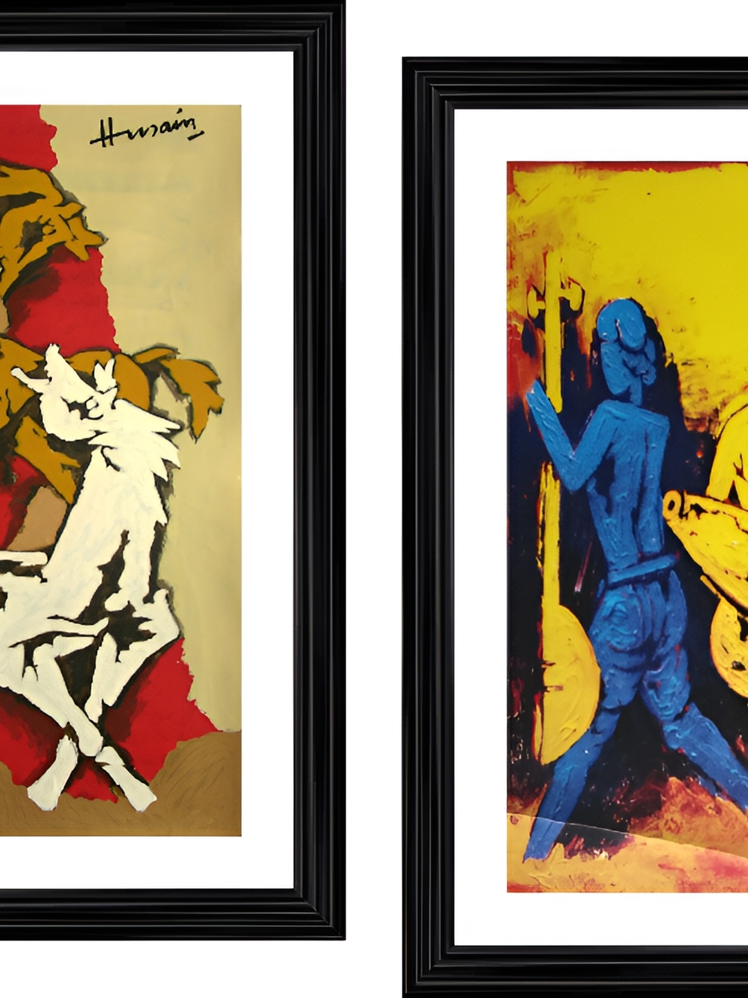 

Adventures India Blue & Yellow Wooden Painting Wall Art
