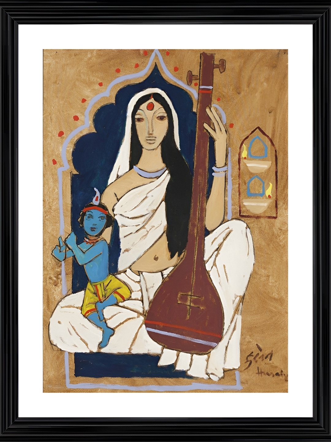 

Adventures India Beige & White Wooden Painting Wall Art