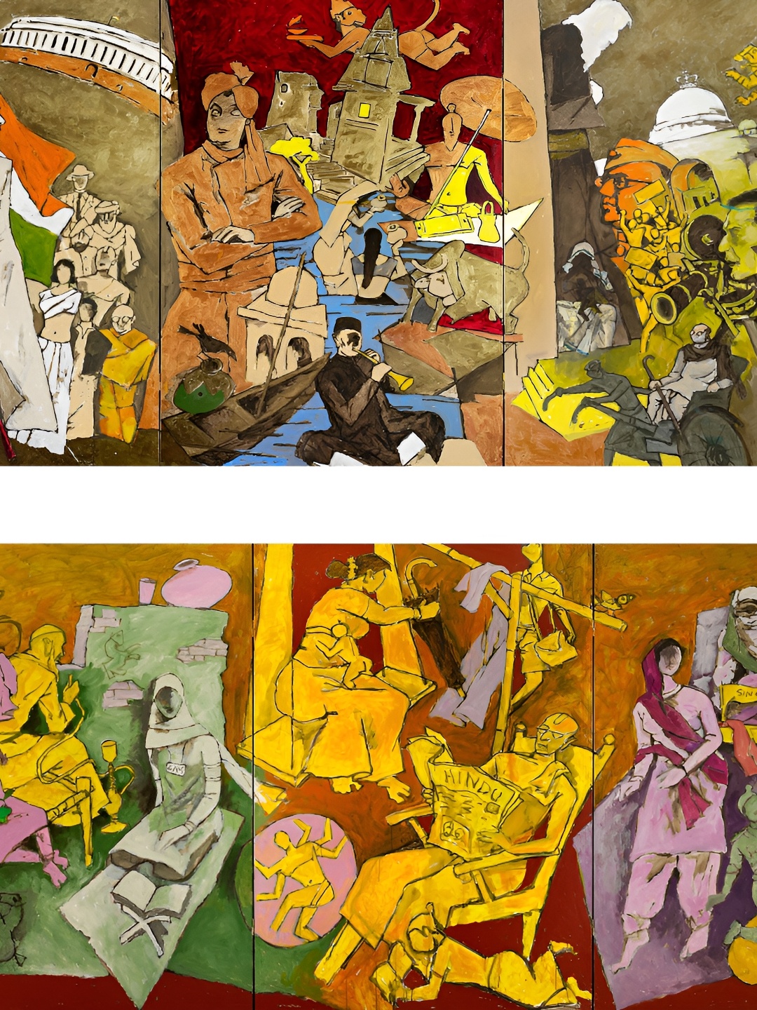 

Adventures India Green & Yellow 2 Piece Wood Other Wall Paintings