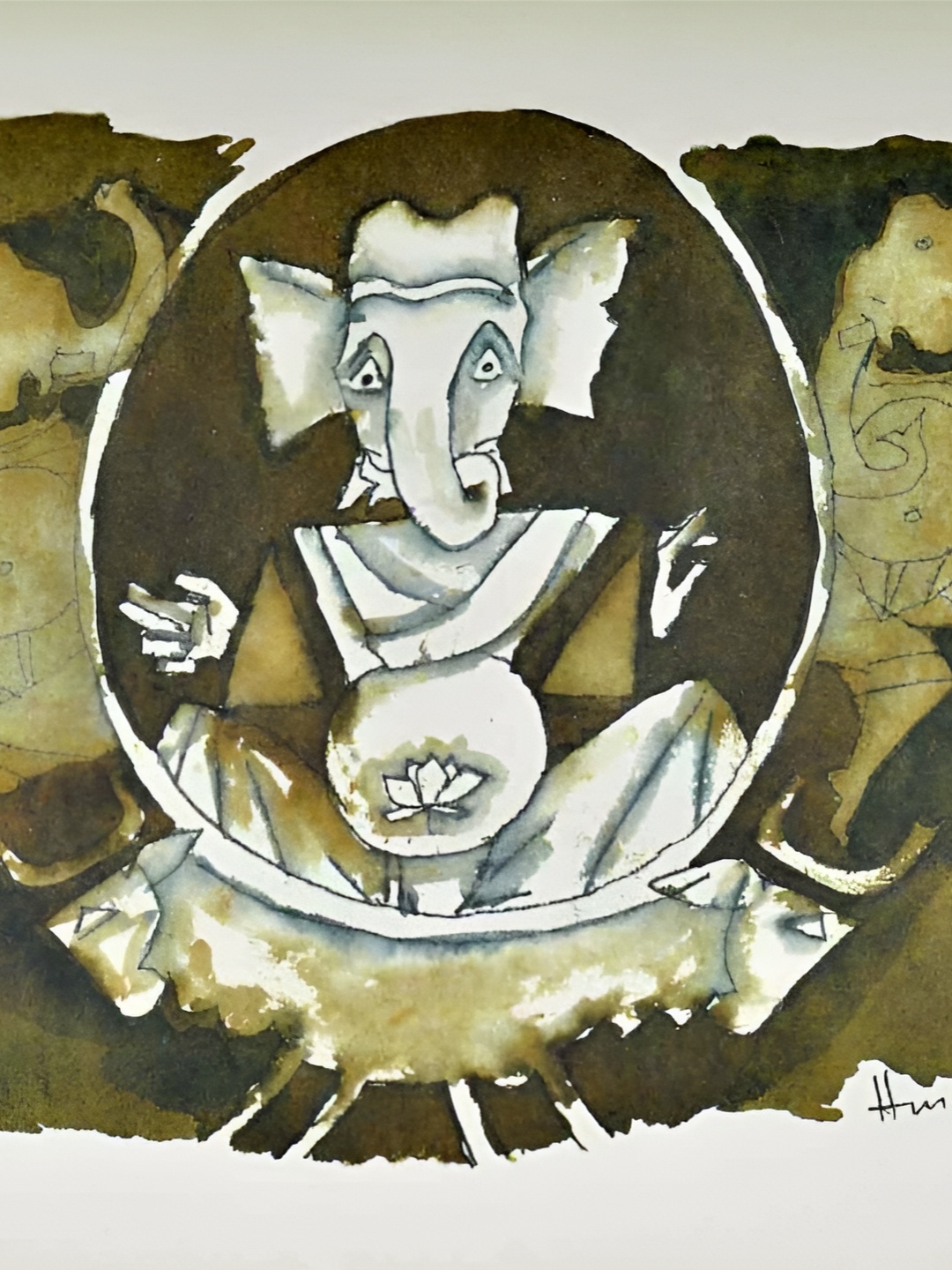 

Adventures India Grey & Green Wooden Painting Wall Art