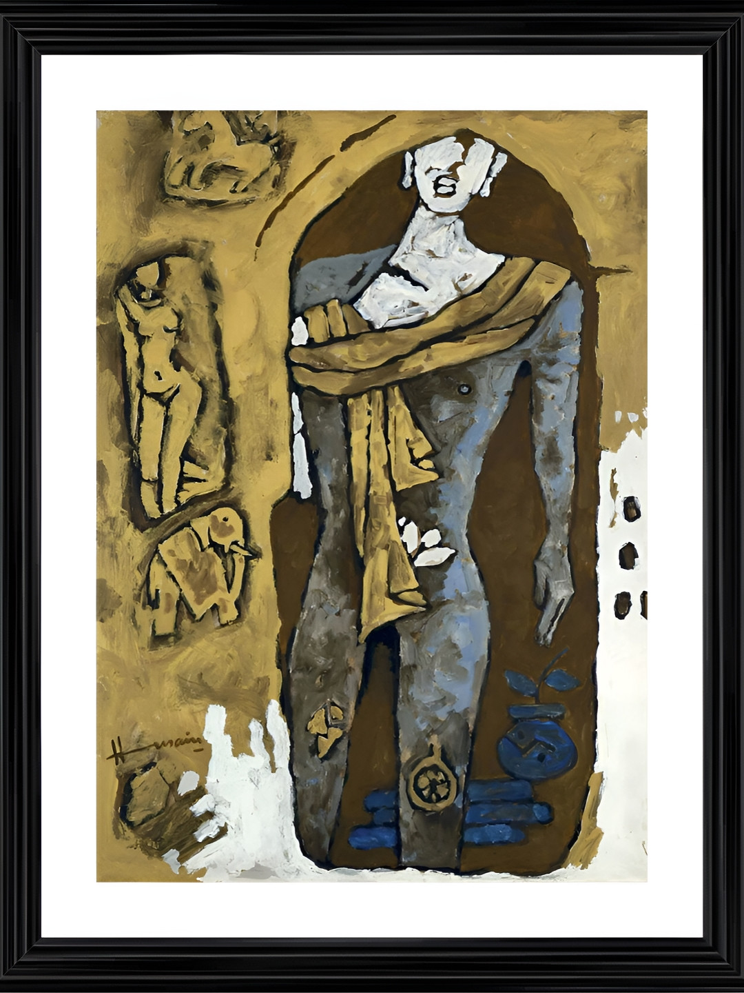 

Adventures India White & Yellow Gautam Buddha Wooden Wall Art