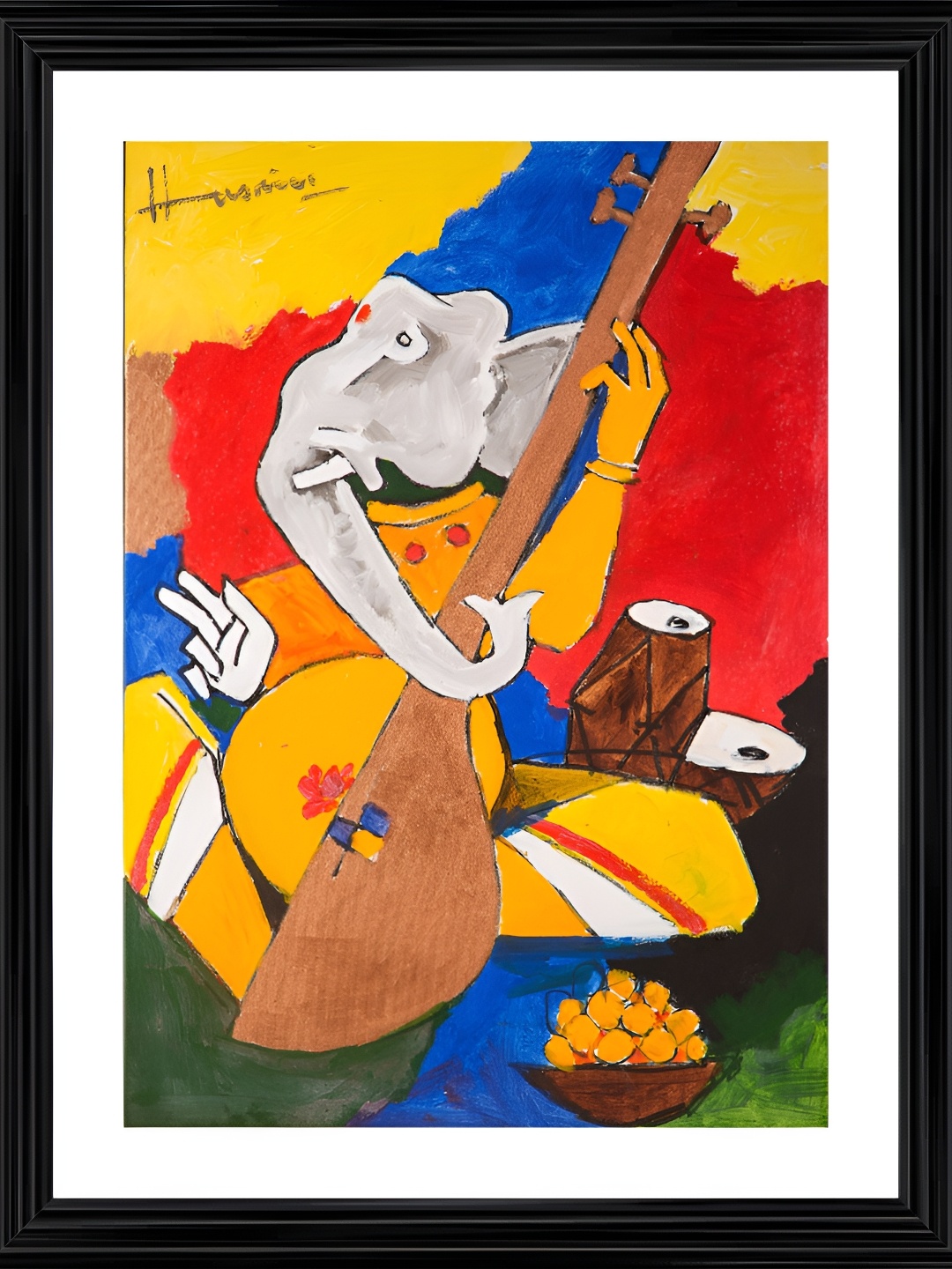 

Adventures India White & Yellow Wooden Wall Art