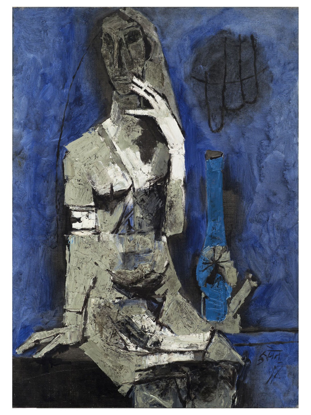 

Adventures India Blue & Grey Wooden Wall Painting