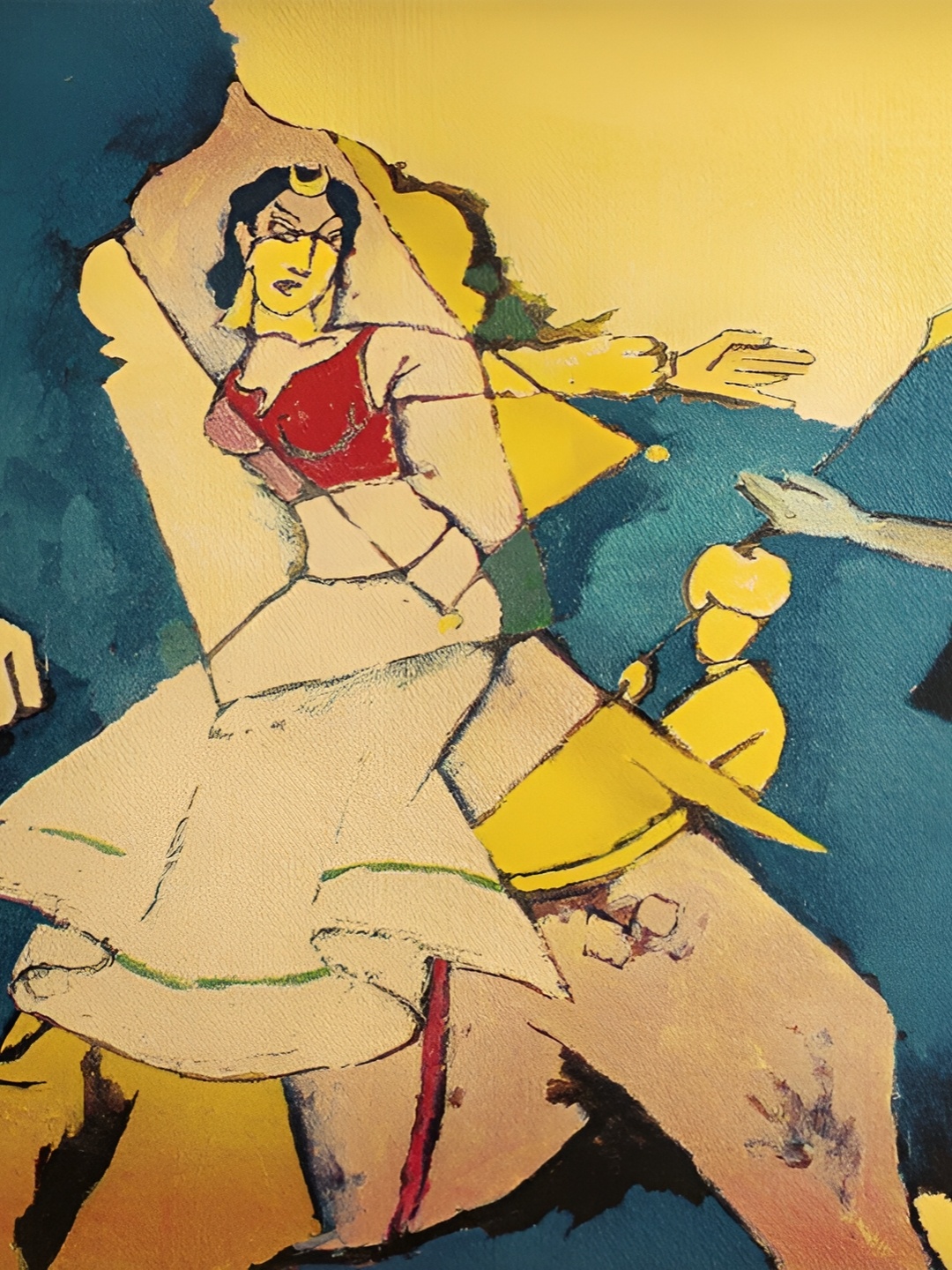 

Adventures India Yellow & Green Wooden Painting Wall Art