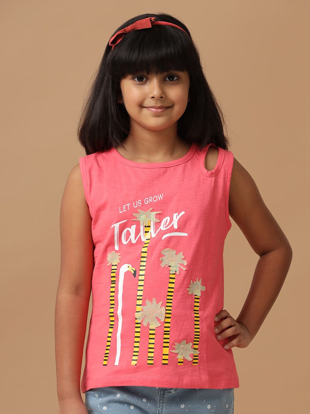 

UNDER FOURTEEN ONLY Girls Printed T-shirt, Pink
