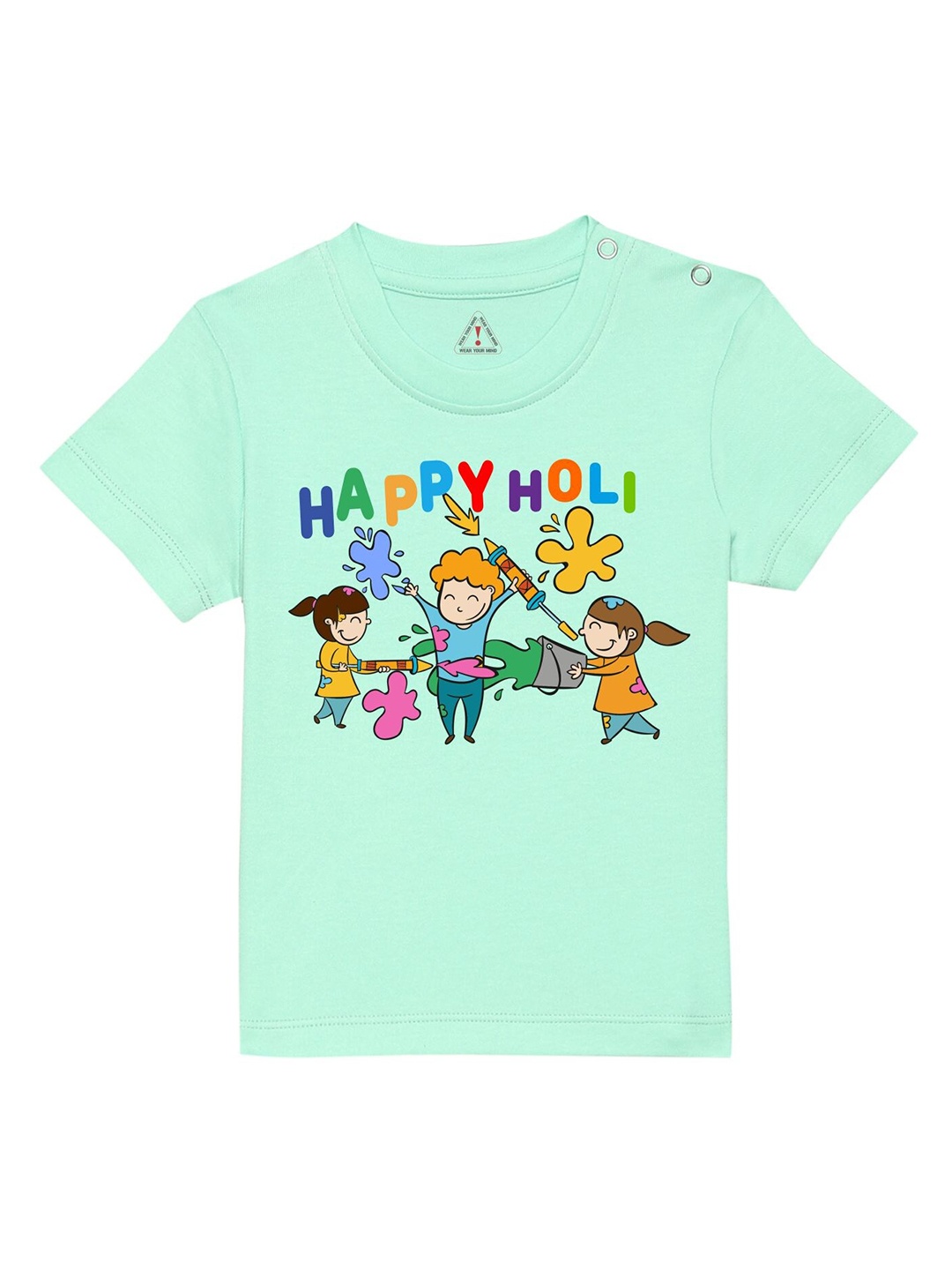 

Wear Your Mind Infnats Happy Holi Graphic Printed T-shirt, Green