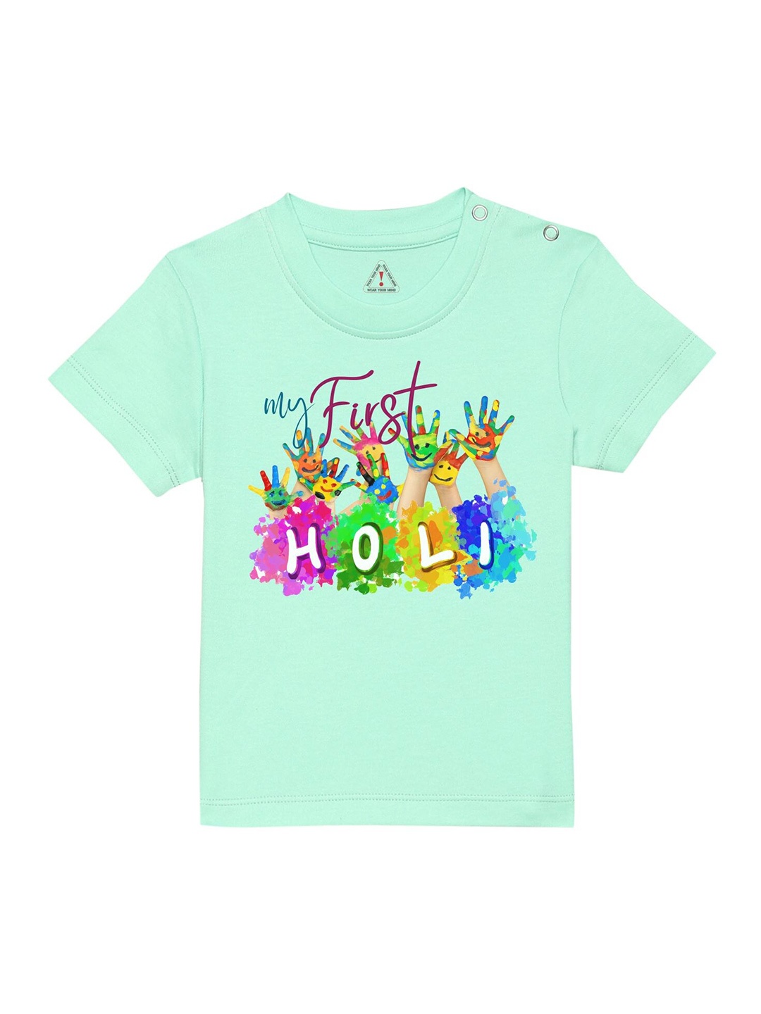 

Wear Your Mind Infnats Happy Holi Graphic Printed T-shirt, Green