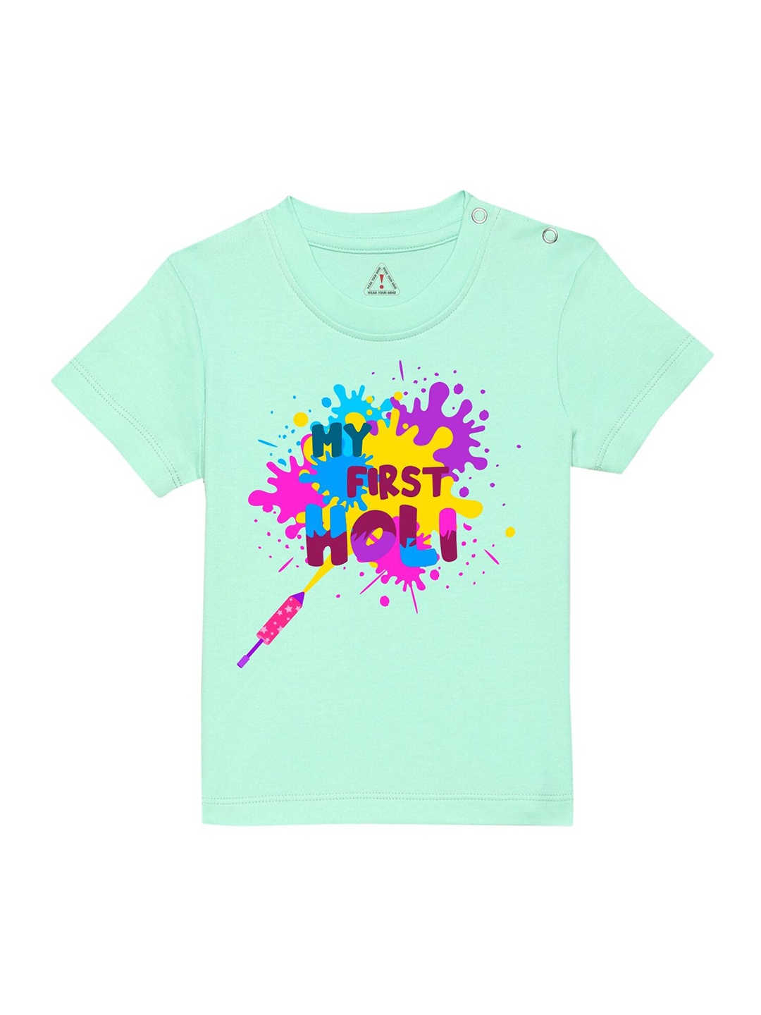 

Wear Your Mind Infnats Happy Holi Graphic Printed T-shirt, Green