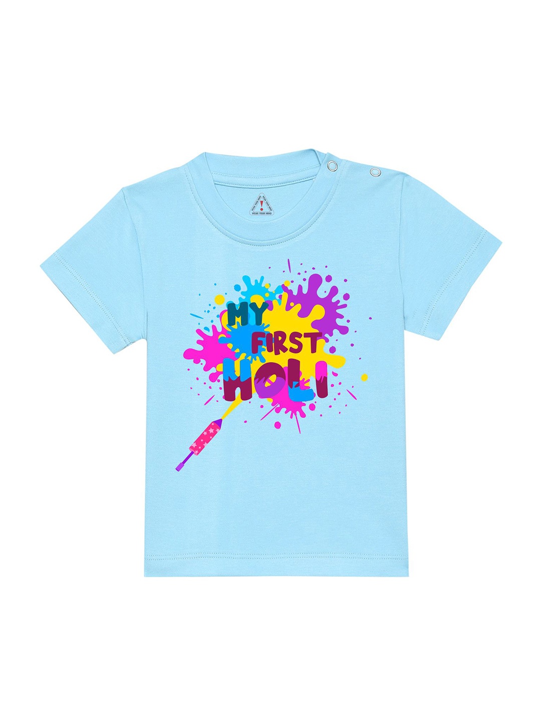 

Wear Your Mind Infnats Happy Holi Graphic Printed T-shirt, Blue