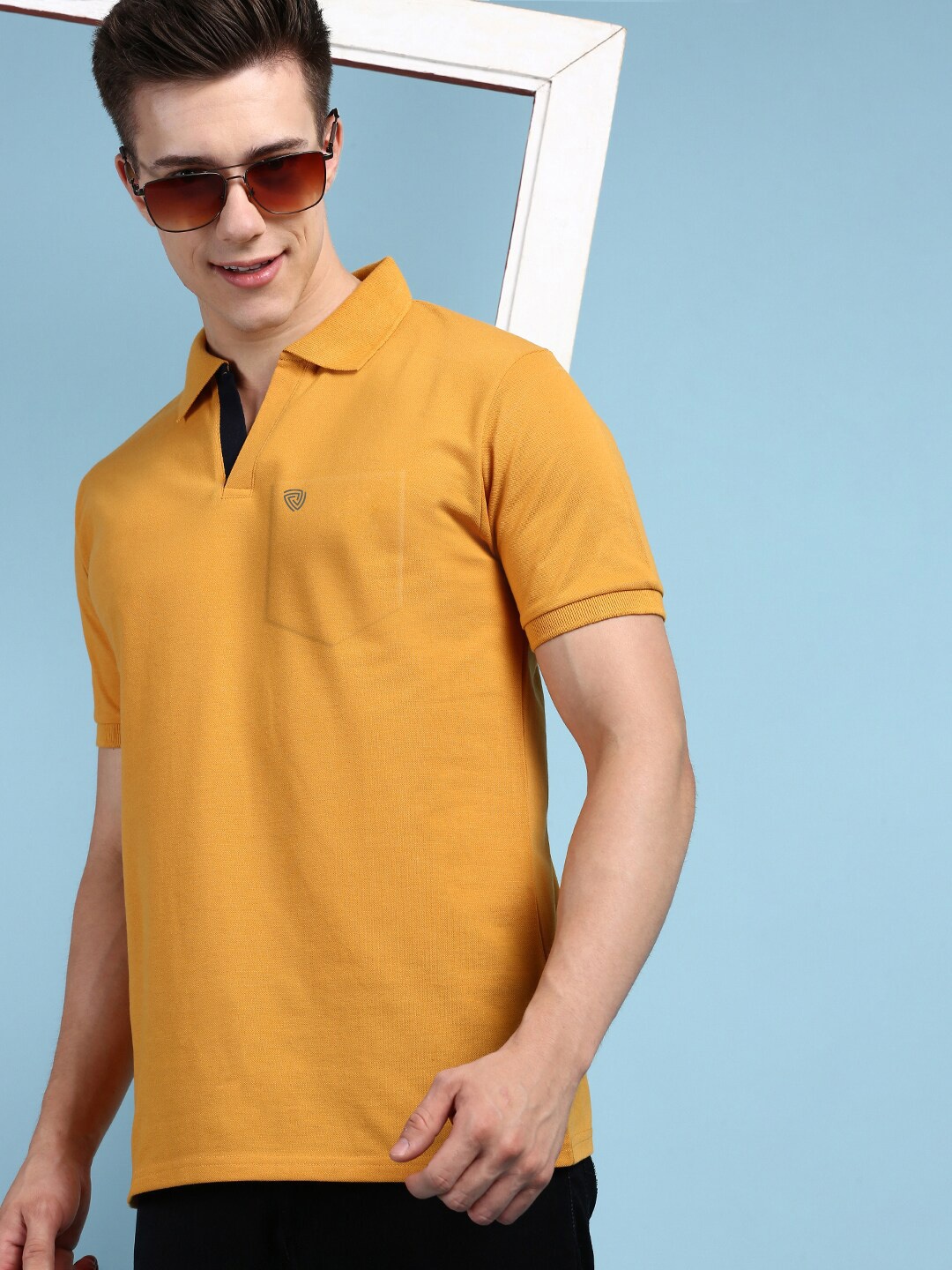 

Lux Cozi Polo Collar Short Sleeves Casual T-shirt, Mustard