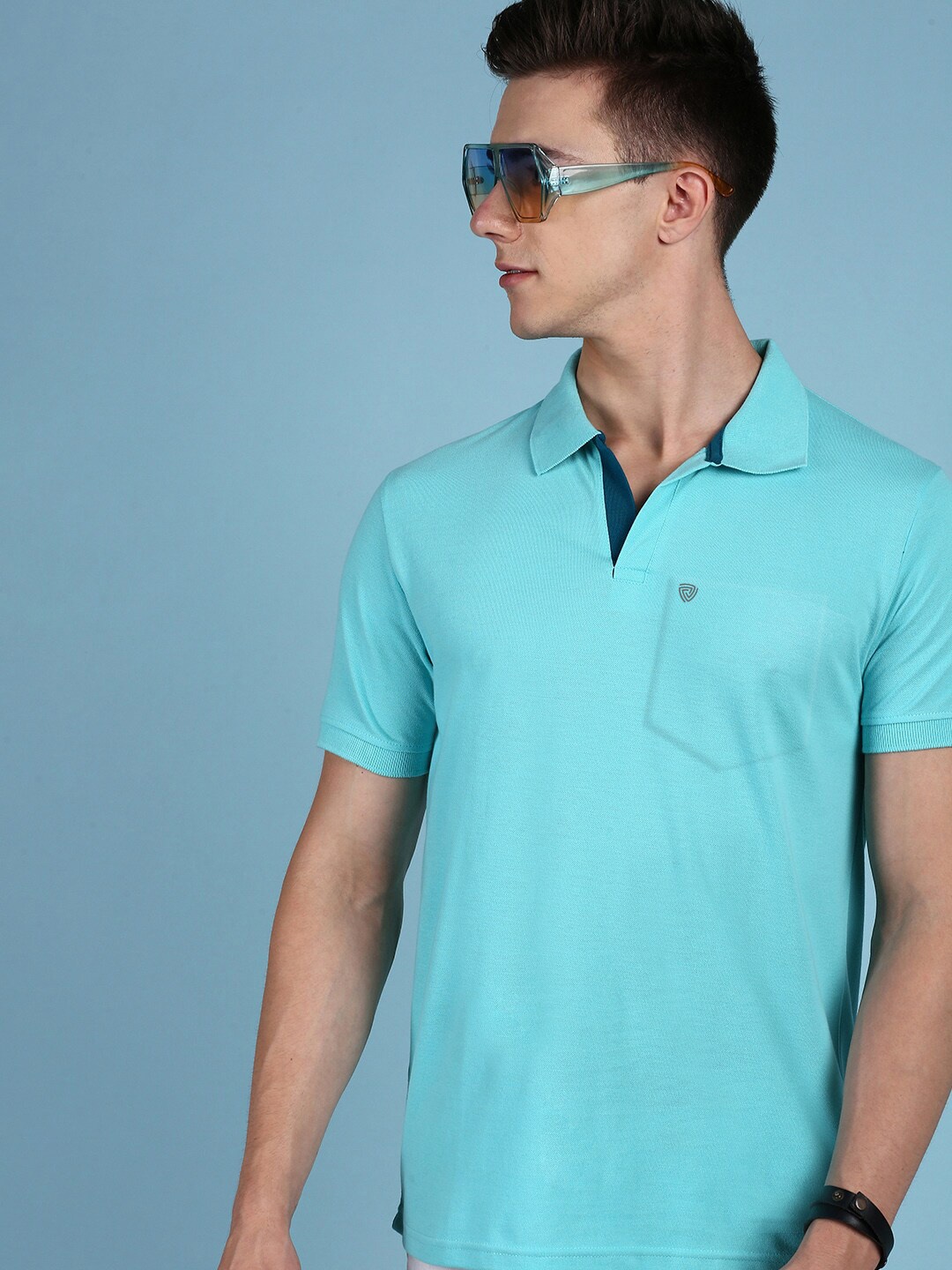

Lux Cozi Polo Collar Short Sleeves Casual T-shirt, Blue