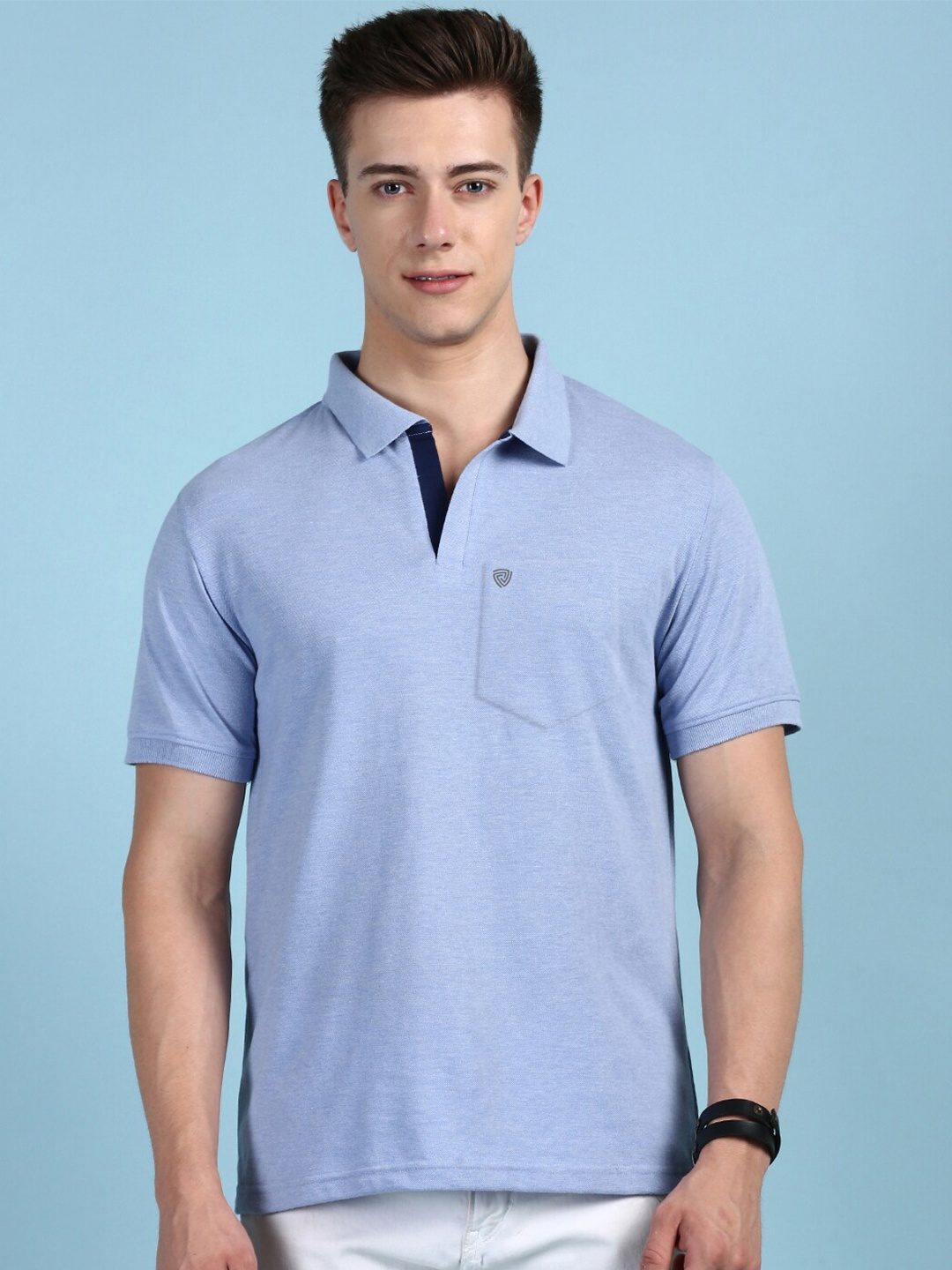 

Lux Cozi Polo Collar Short Sleeves T-shirt, Blue