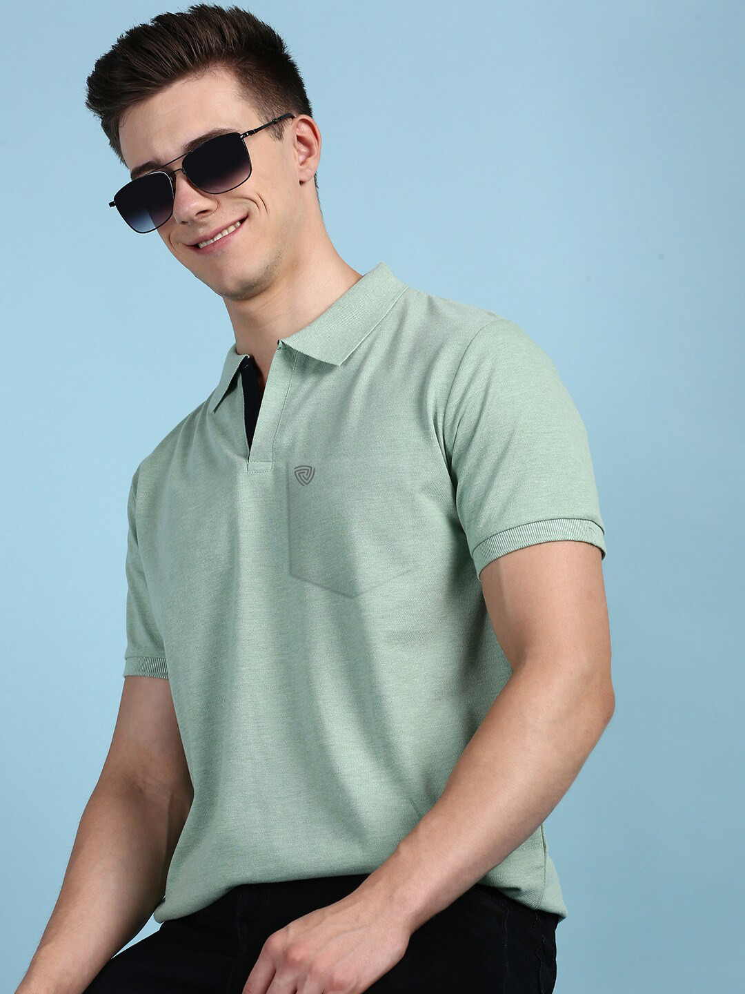 

Lux Cozi Polo Collar Short Sleeves Ultra Soft T-shirt, Green