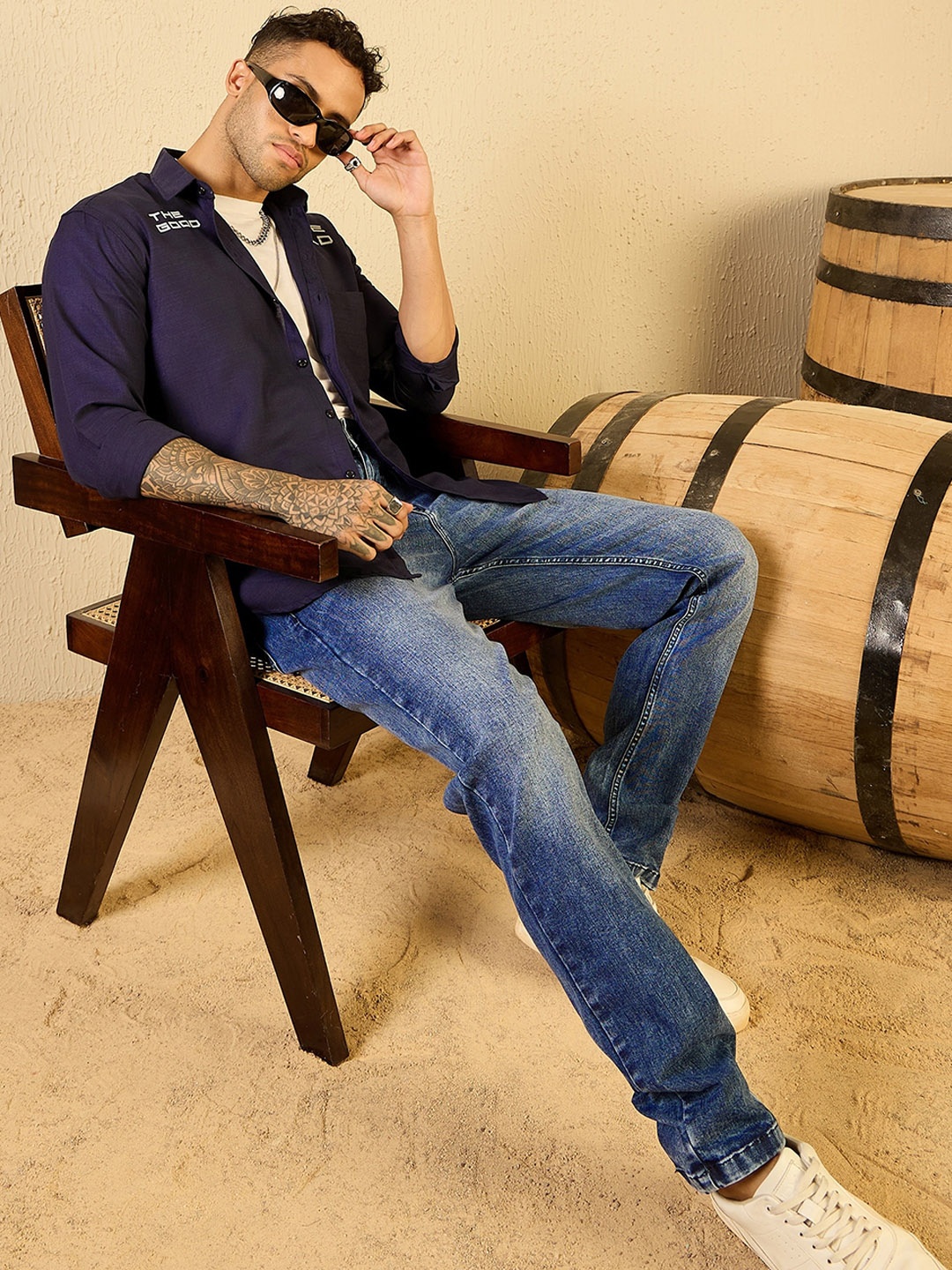 

Kook N Keech Men Blue Jean Slim Fit Clean Look Heavy Fade Stretchable Jeans