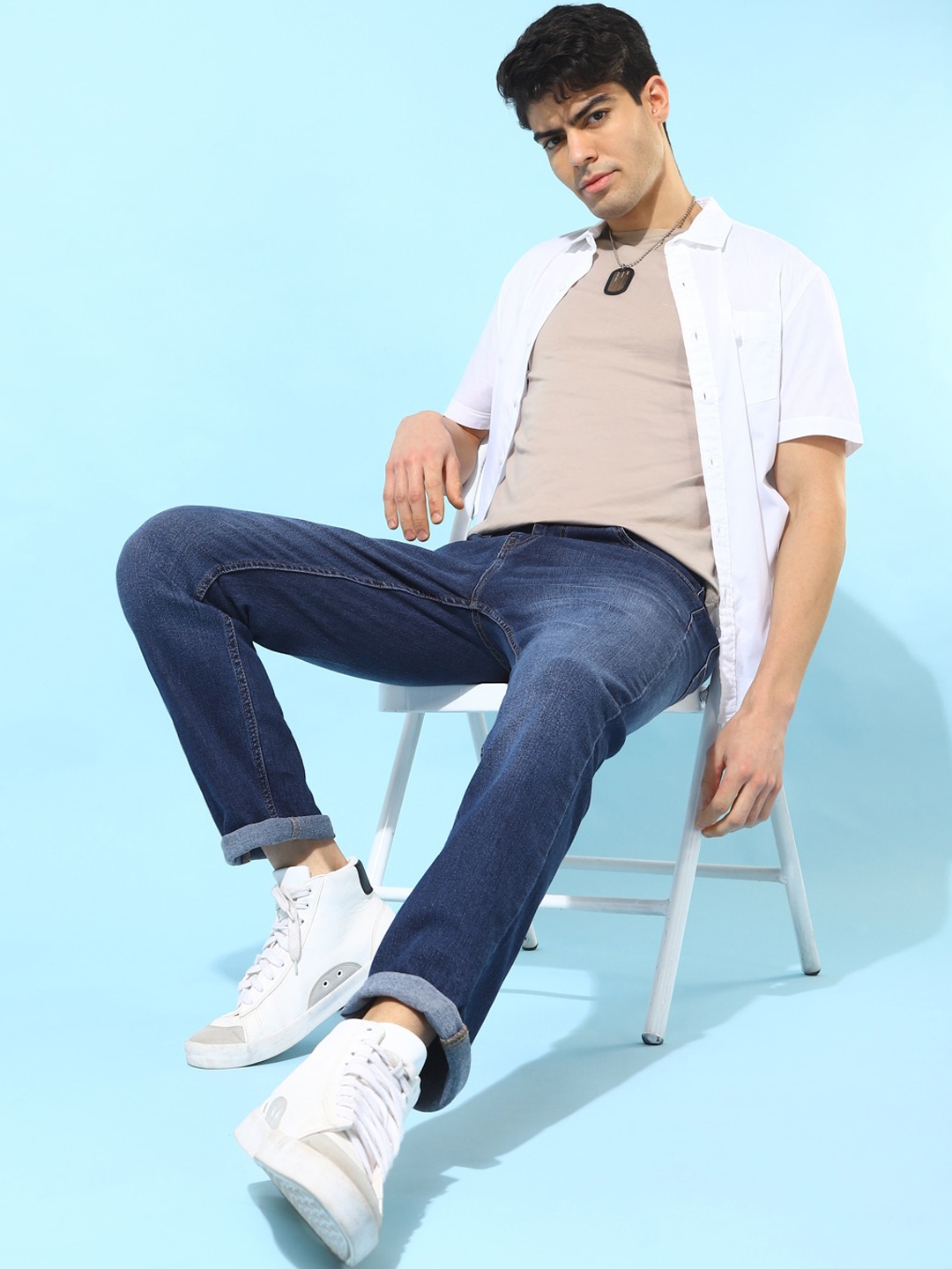 

Kook N Keech Men Blue Jean Slim Fit Clean Look Light Fade Stretchable Jeans