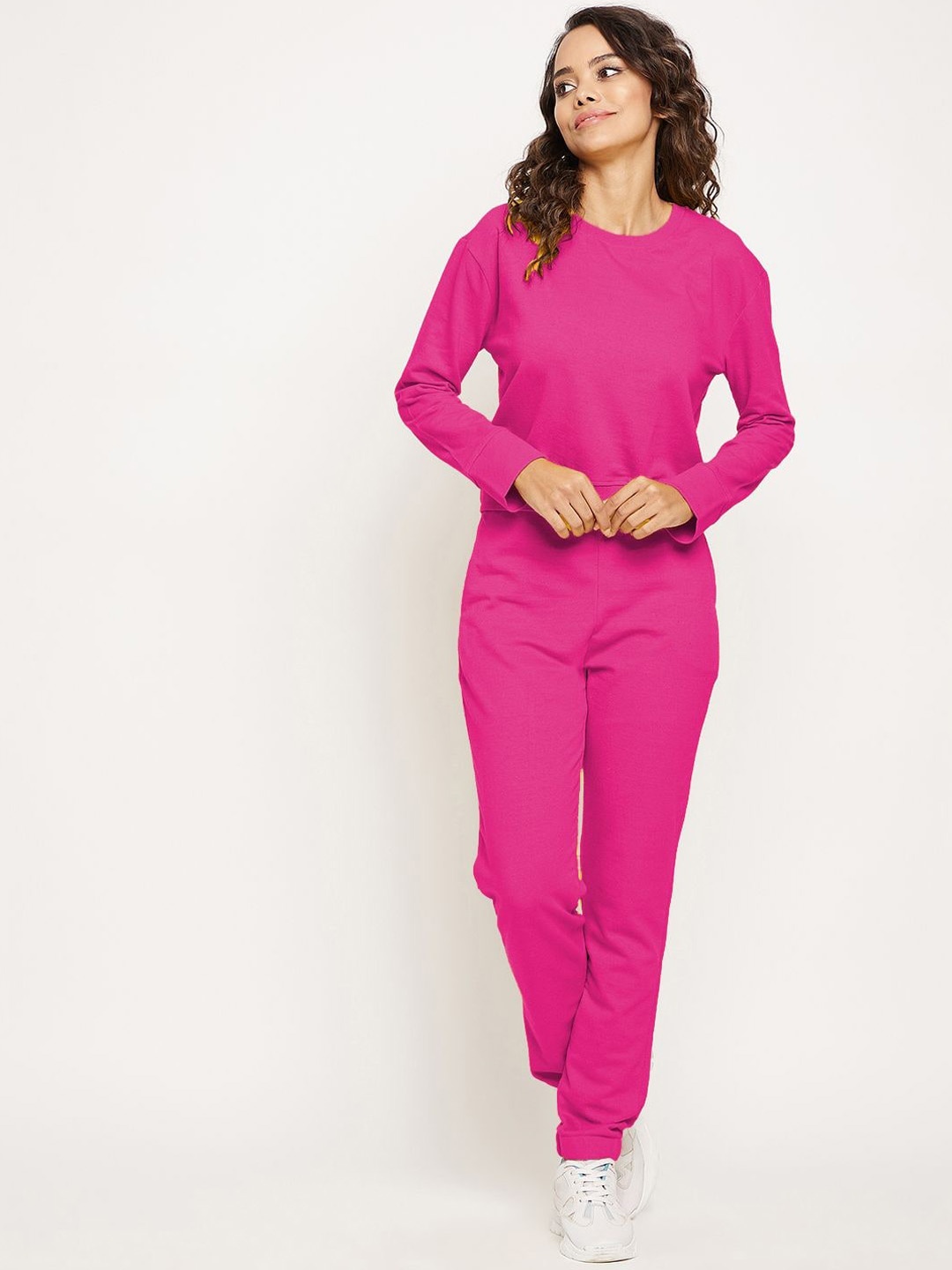 

Uptownie Cotton Sweatshirt and Jogger Set, Pink