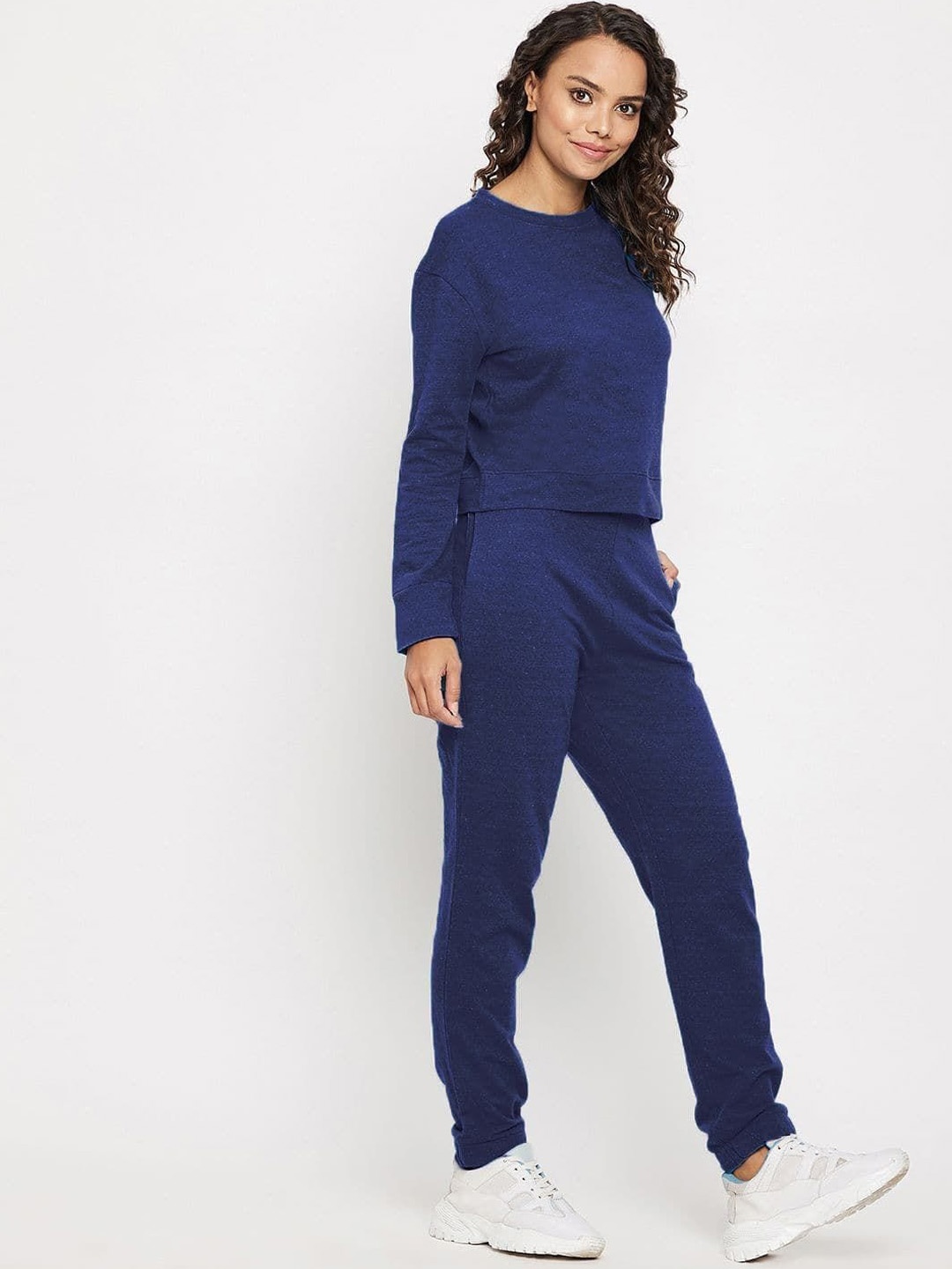 

Uptownie Cotton Sweatshirt and Jogger Set, Navy blue