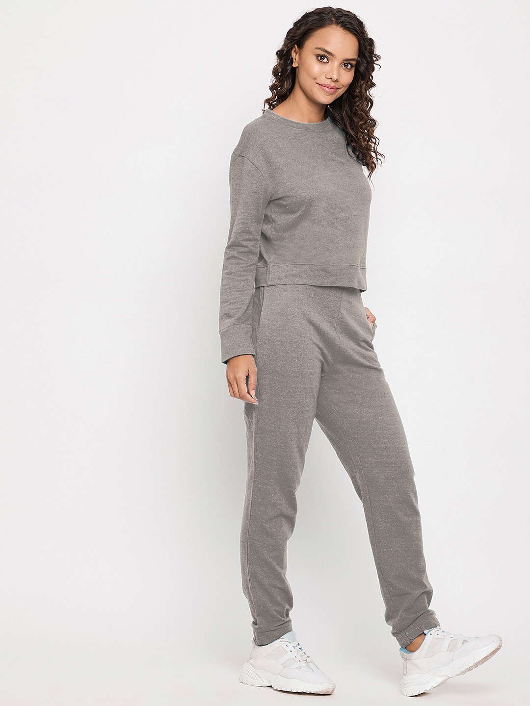 

Uptownie Cotton Sweatshirt and Jogger Set, Grey