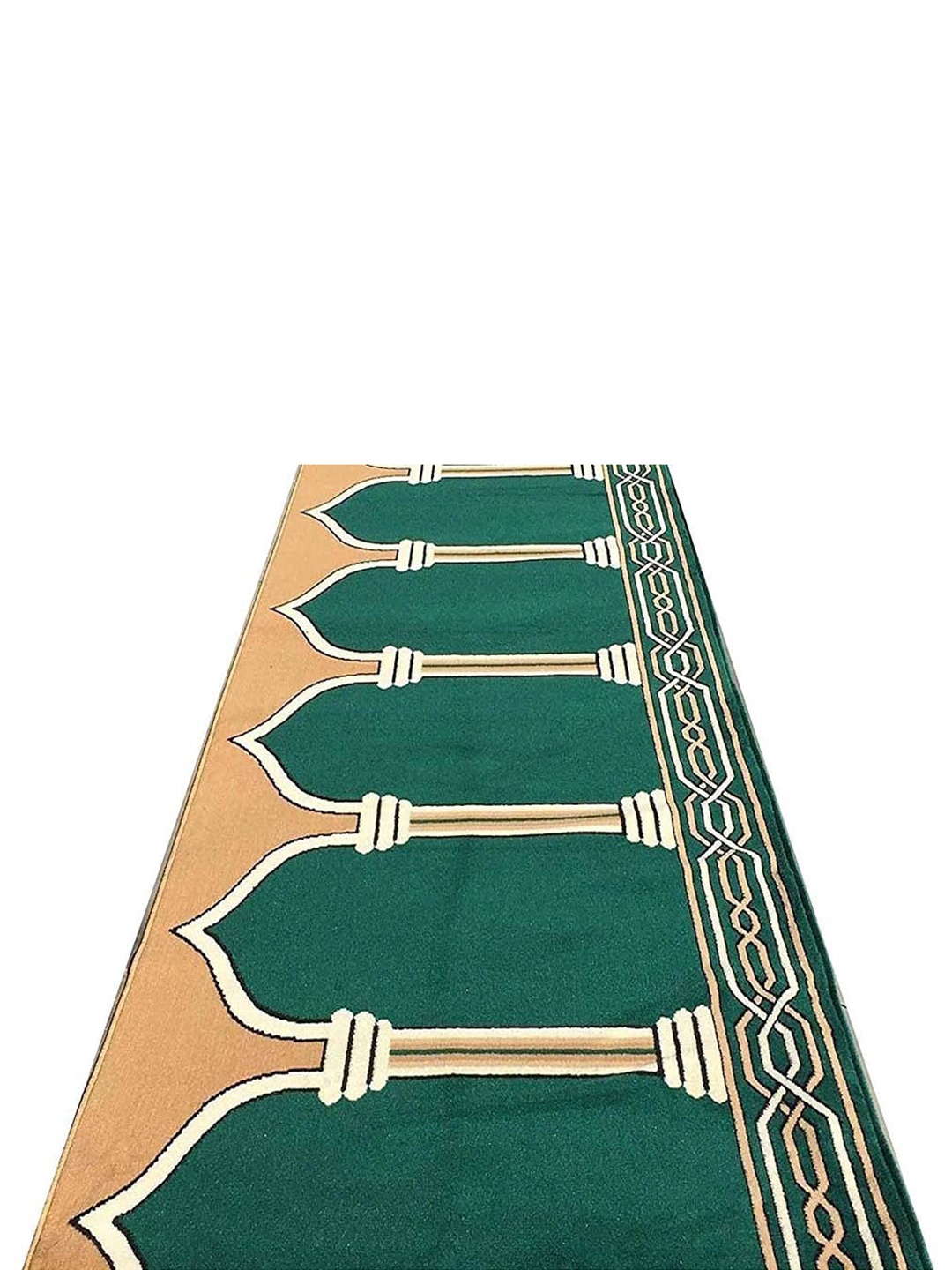 

F & B RUGS Green Ethnic Motifs Anti-Skid Carpet