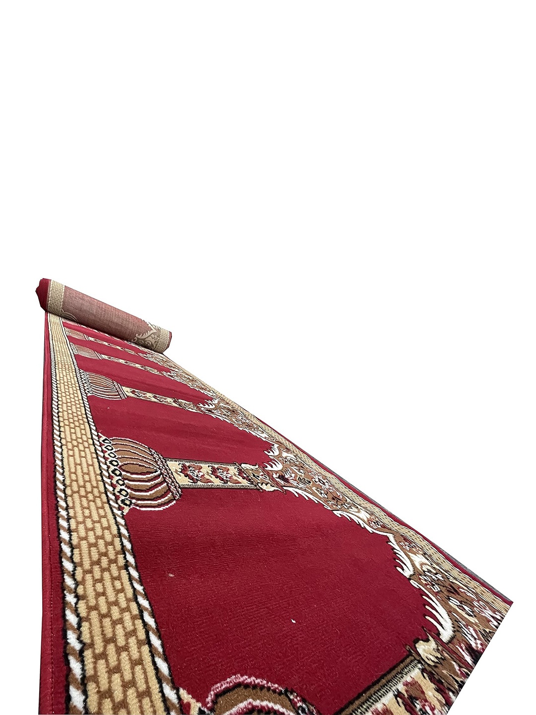 

F & B RUGS Red Ethnic Motifs Anti-Skid Carpet